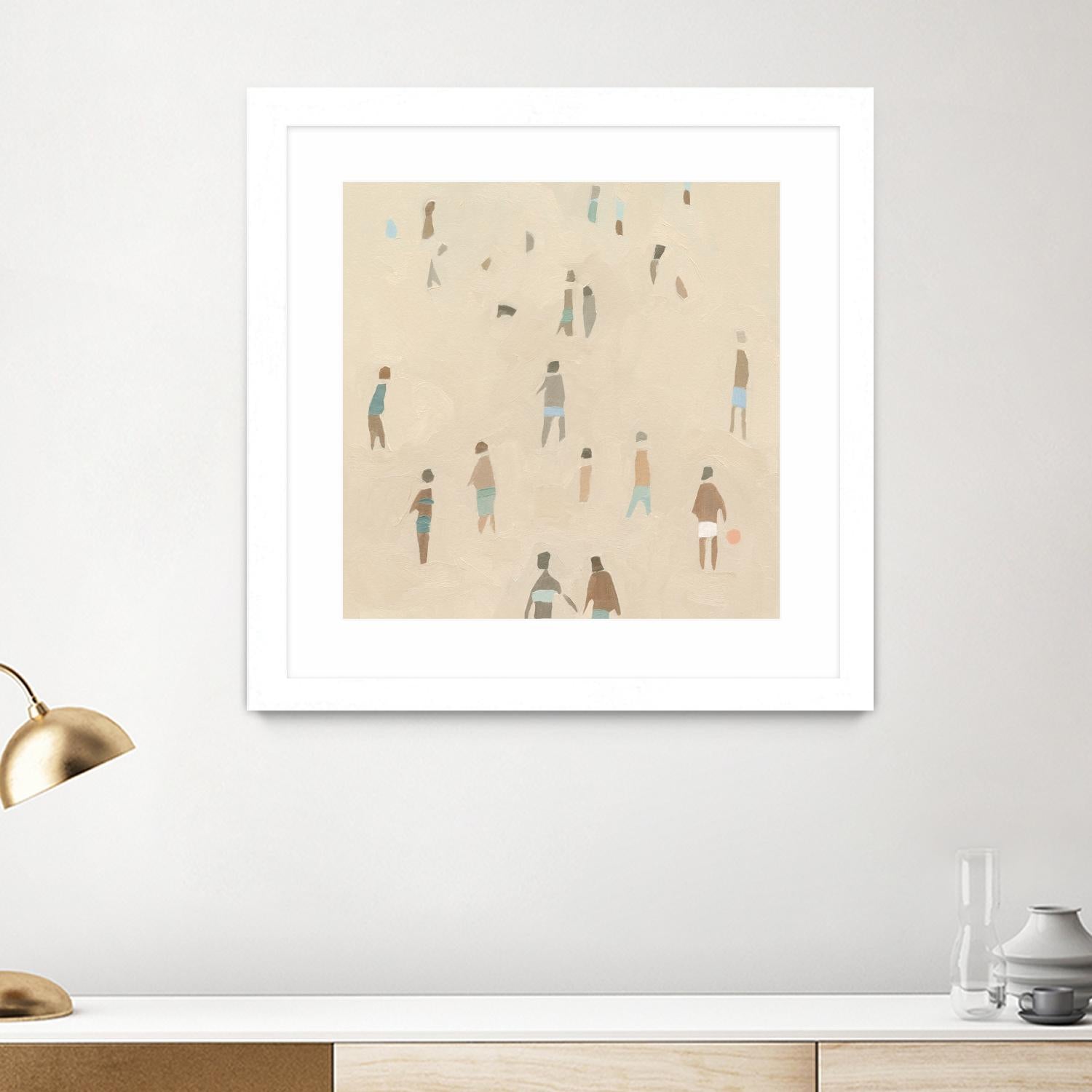 Beach Goer IV by Emma Caroline on GIANT ART - beige coastal tropical abstract