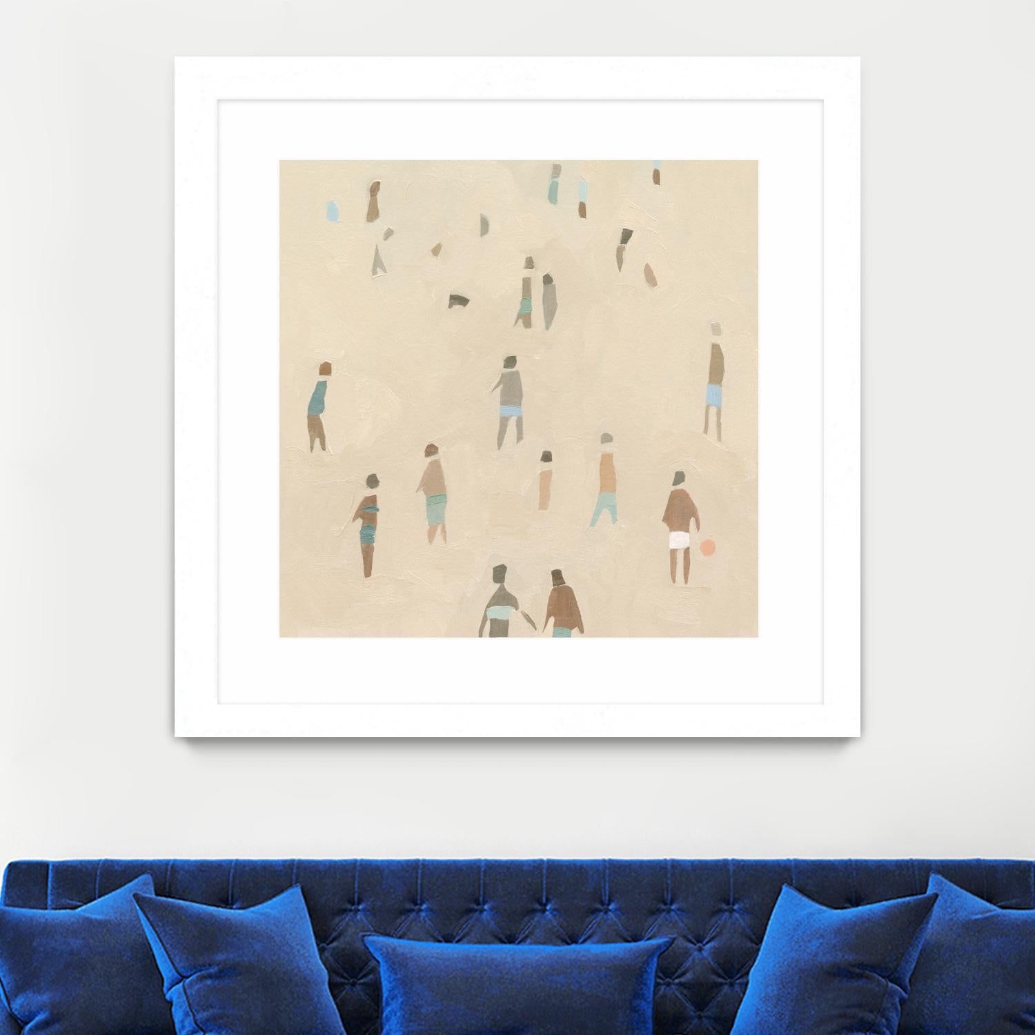 Beach Goer IV by Emma Caroline on GIANT ART - beige coastal tropical abstract