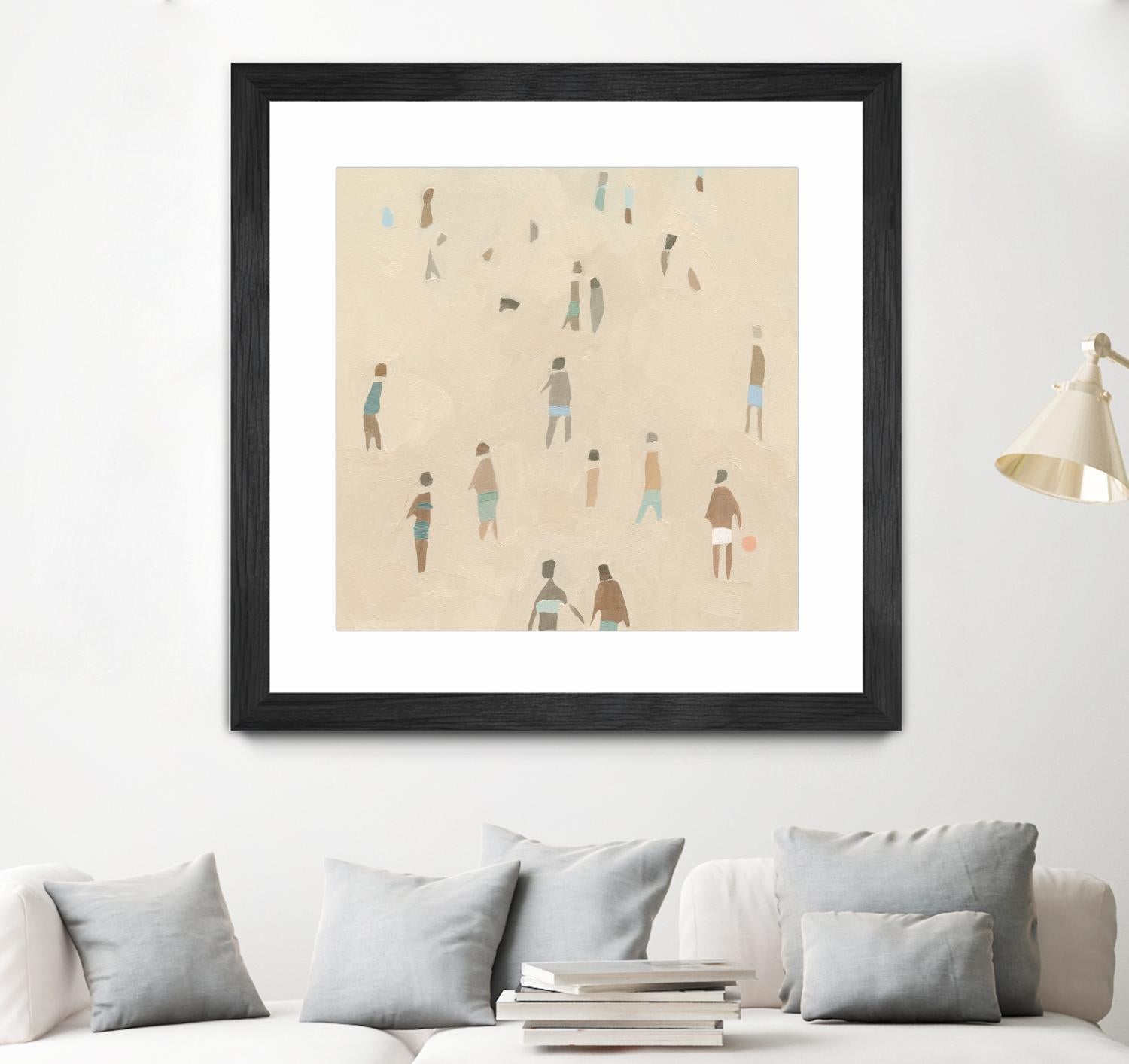 Beach Goer IV by Emma Caroline on GIANT ART - beige coastal tropical abstract