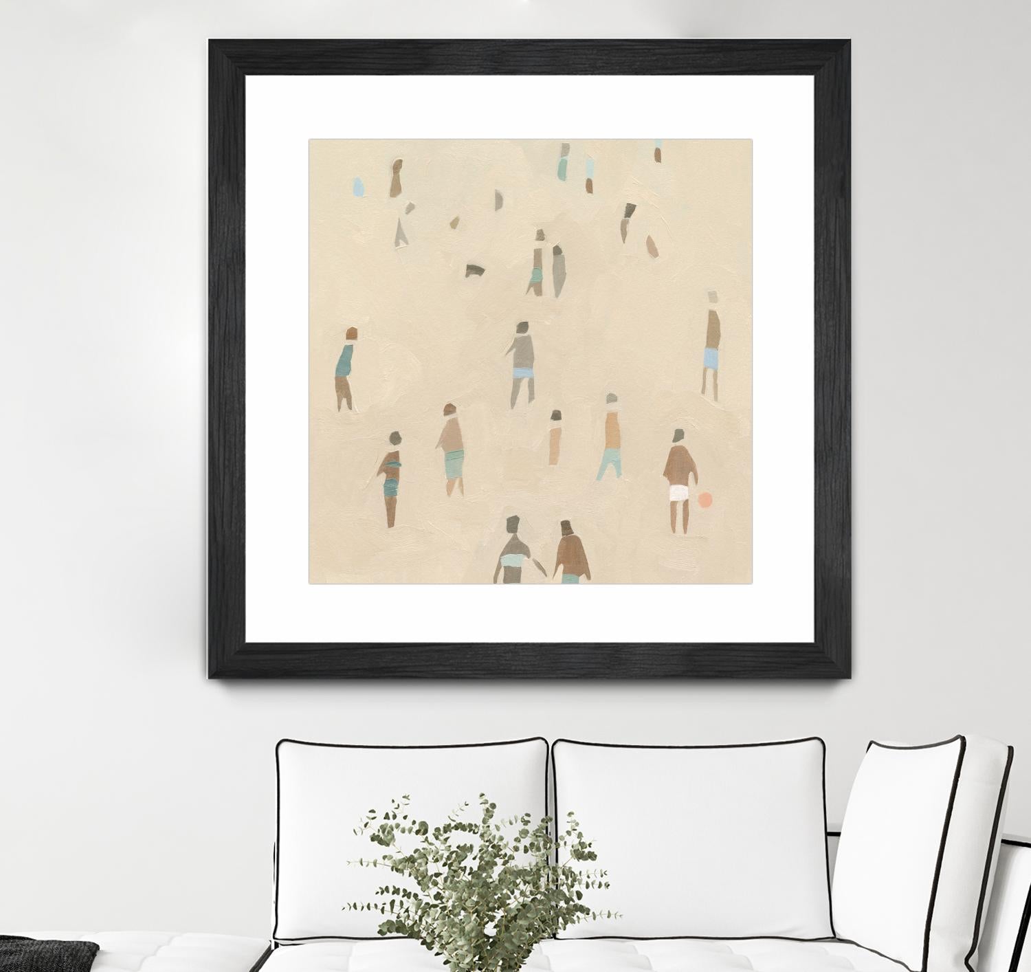 Beach Goer IV by Emma Caroline on GIANT ART - beige coastal tropical abstract
