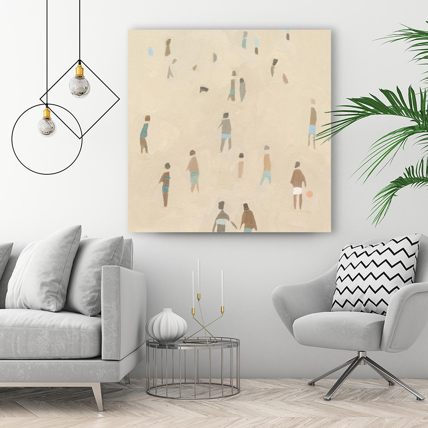 Beach Goer IV by Emma Caroline on GIANT ART - beige coastal tropical abstract