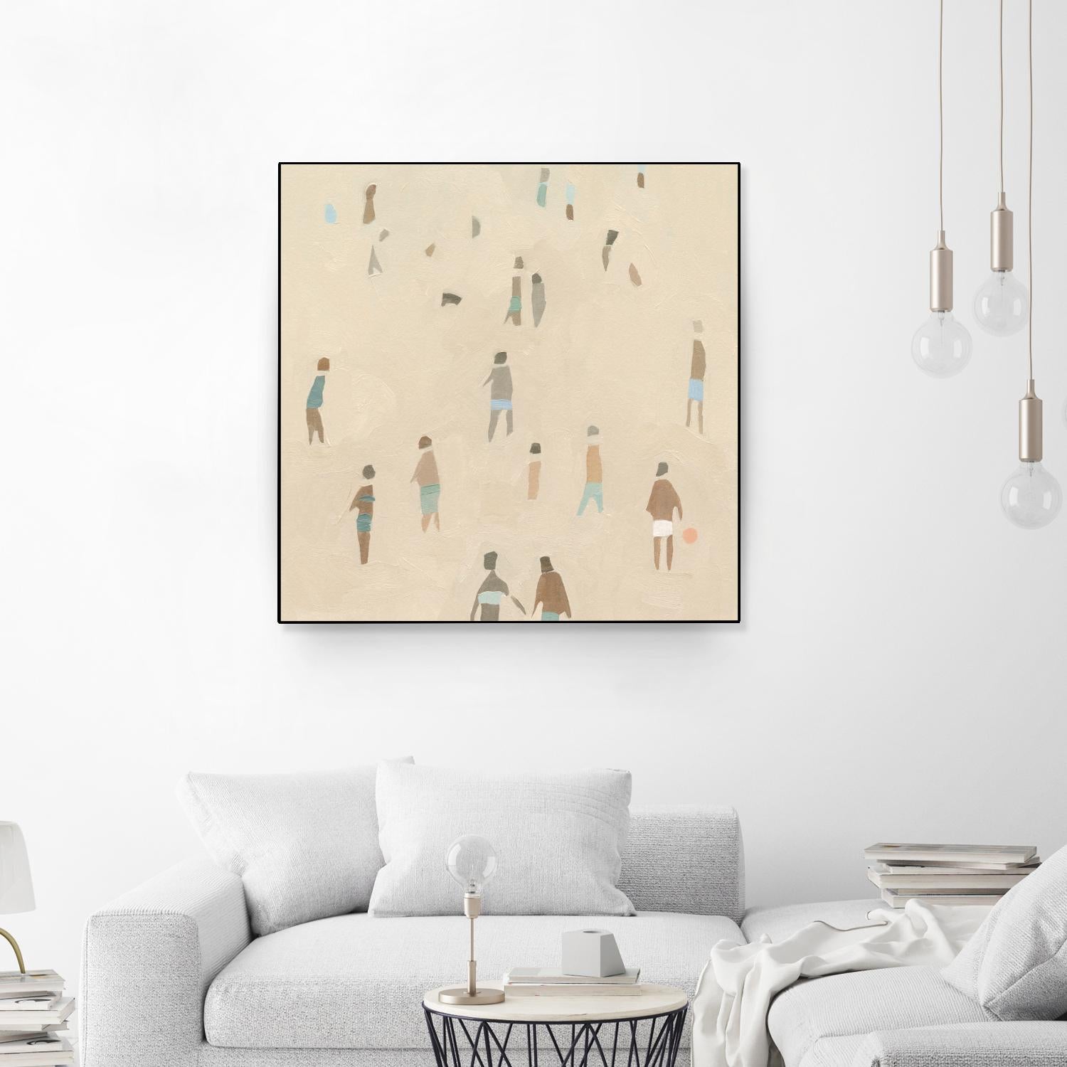 Beach Goer IV by Emma Caroline on GIANT ART - beige coastal tropical abstract