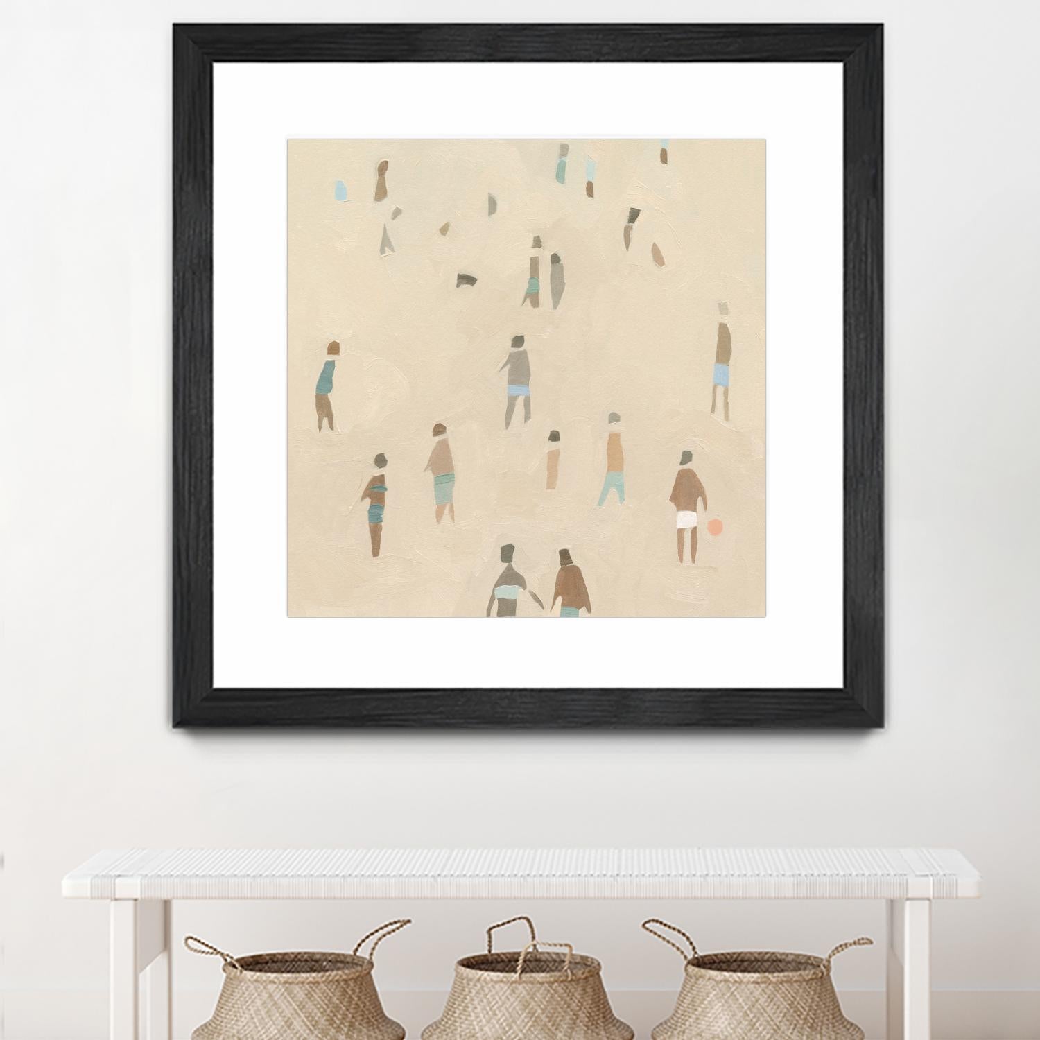 Beach Goer IV by Emma Caroline on GIANT ART - beige coastal tropical abstract