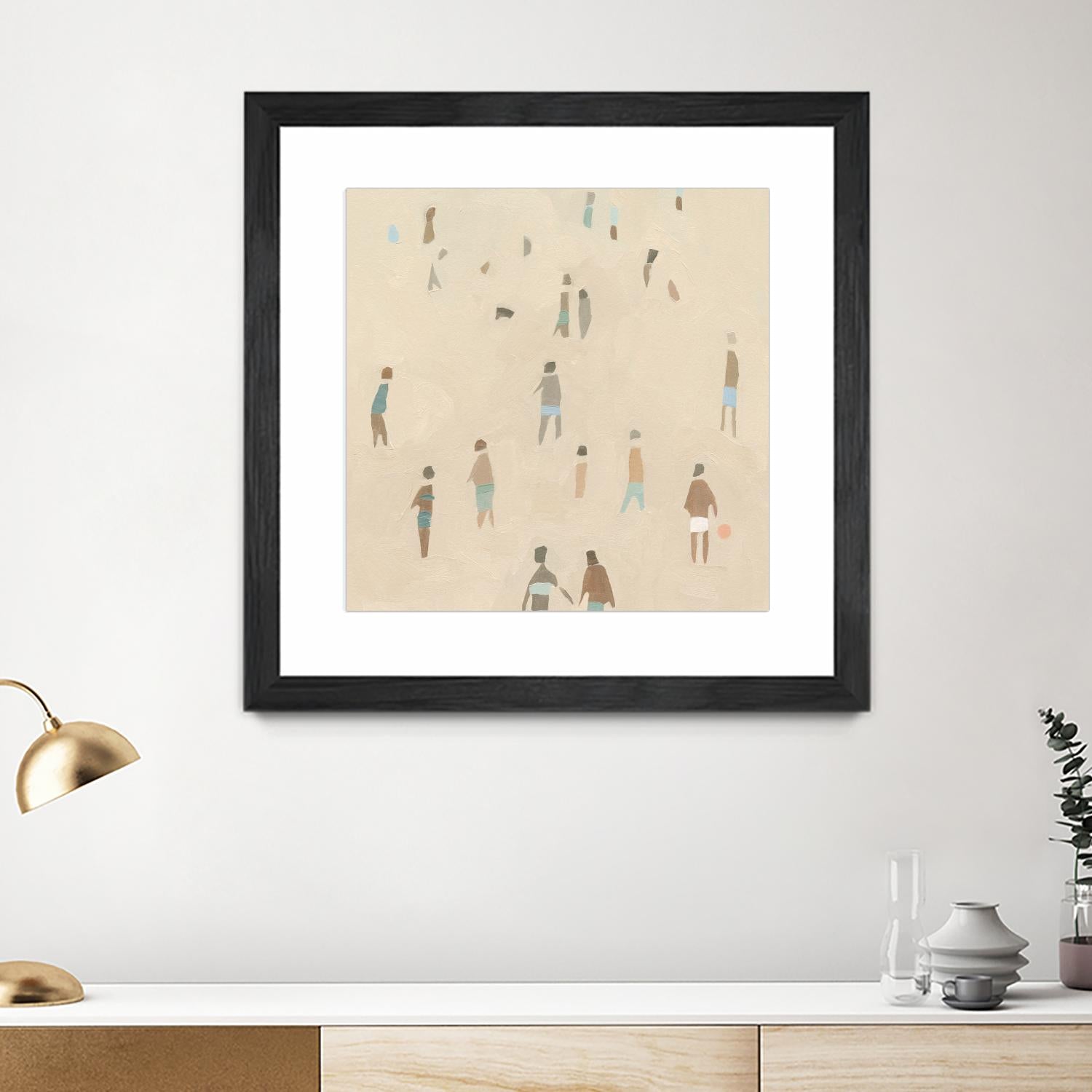 Beach Goer IV by Emma Caroline on GIANT ART - beige coastal tropical abstract