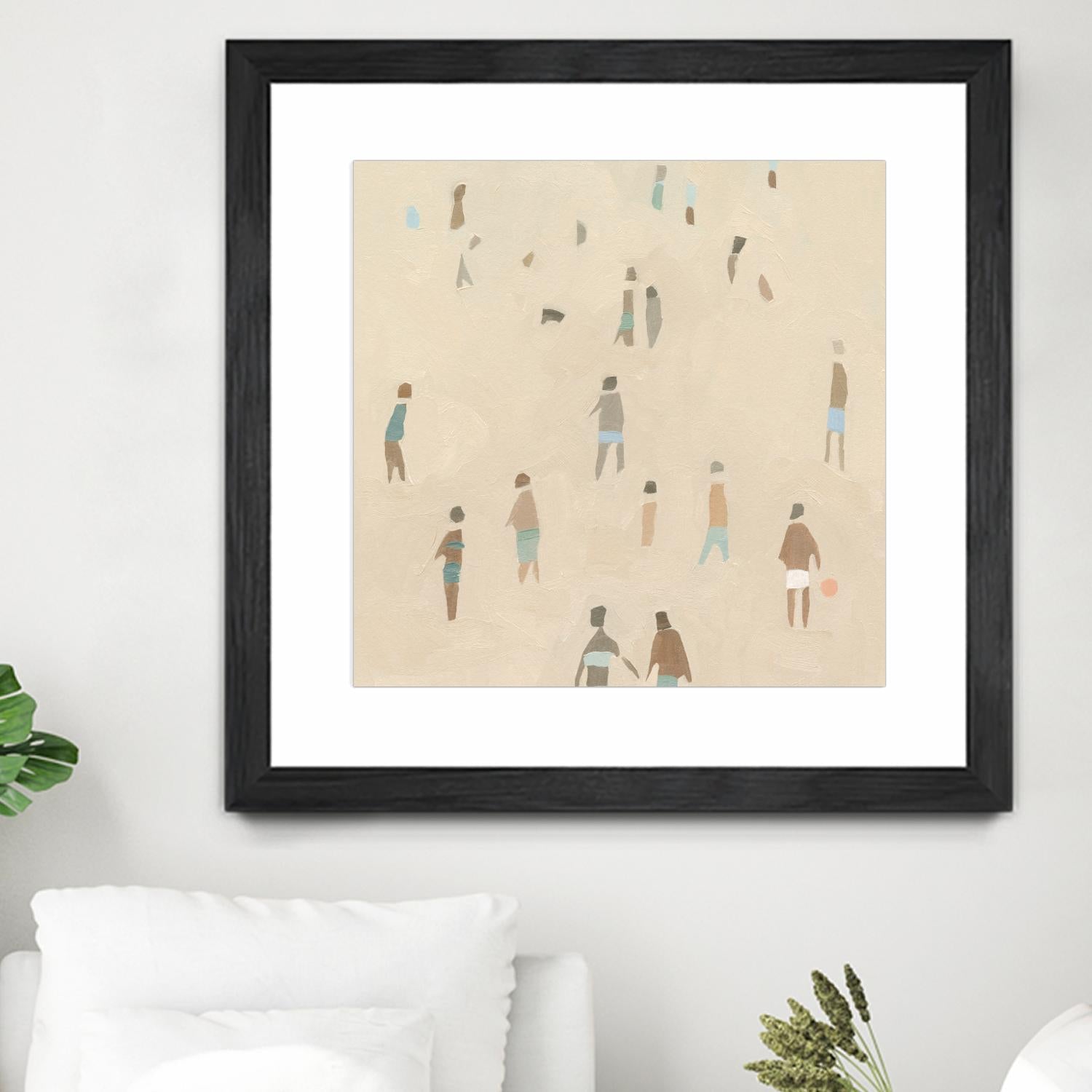 Beach Goer IV by Emma Caroline on GIANT ART - beige coastal tropical abstract