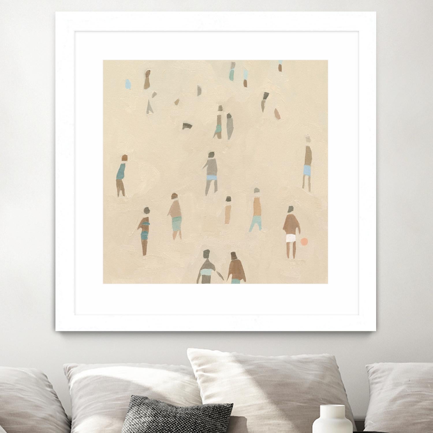 Beach Goer IV by Emma Caroline on GIANT ART - beige coastal tropical abstract