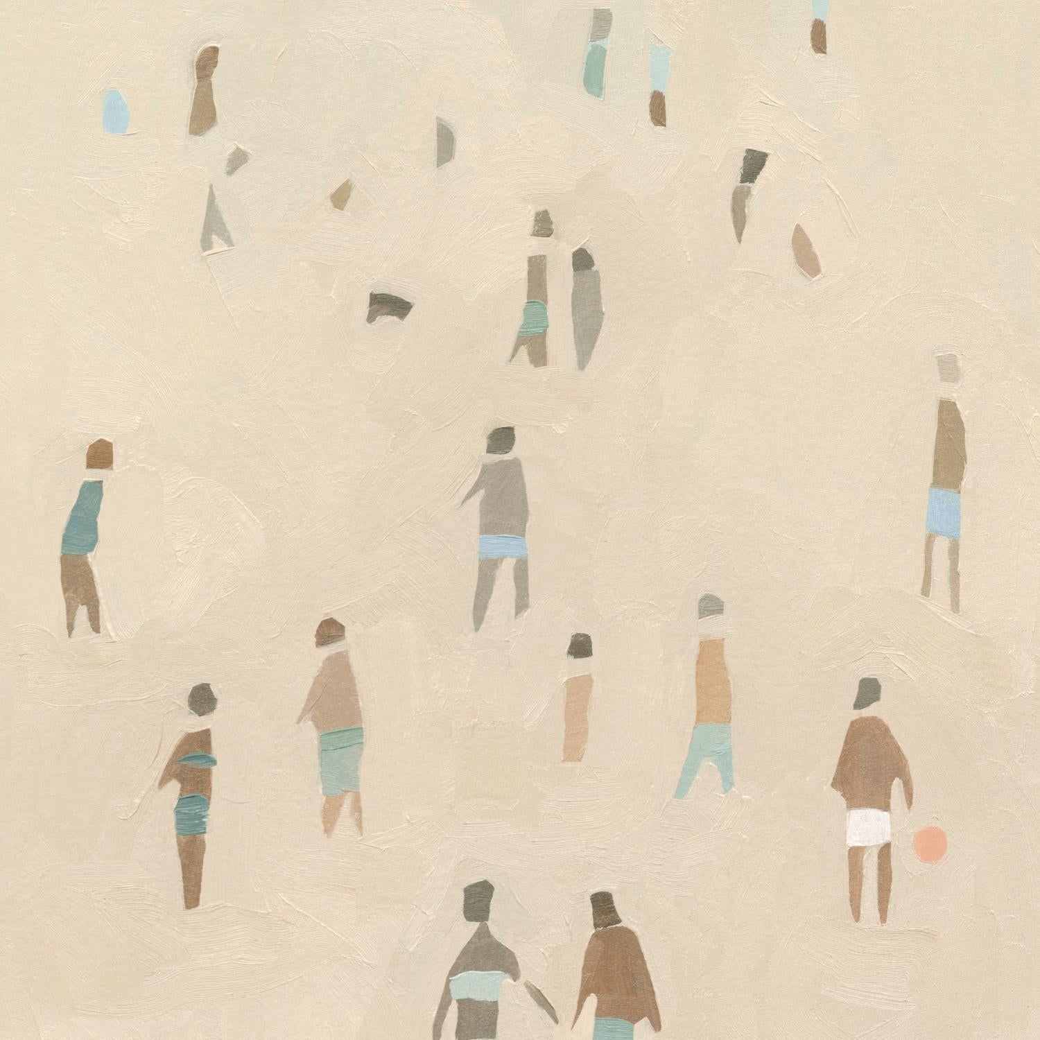 Beach Goer IV by Emma Caroline on GIANT ART - beige coastal tropical abstract