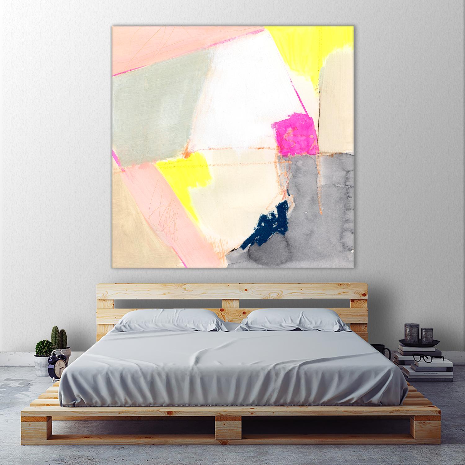 Hot Pink Patch II by Victoria Barnes on GIANT ART - beige abstract abstract