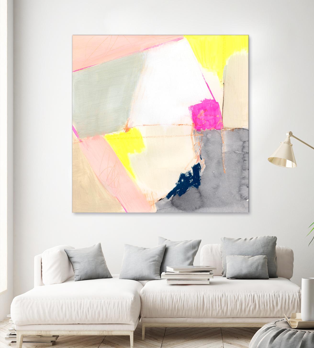 Hot Pink Patch II by Victoria Barnes on GIANT ART - beige abstract abstract
