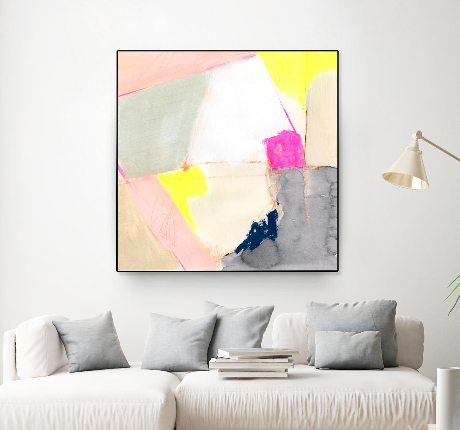 Hot Pink Patch II by Victoria Barnes on GIANT ART - beige abstract abstract