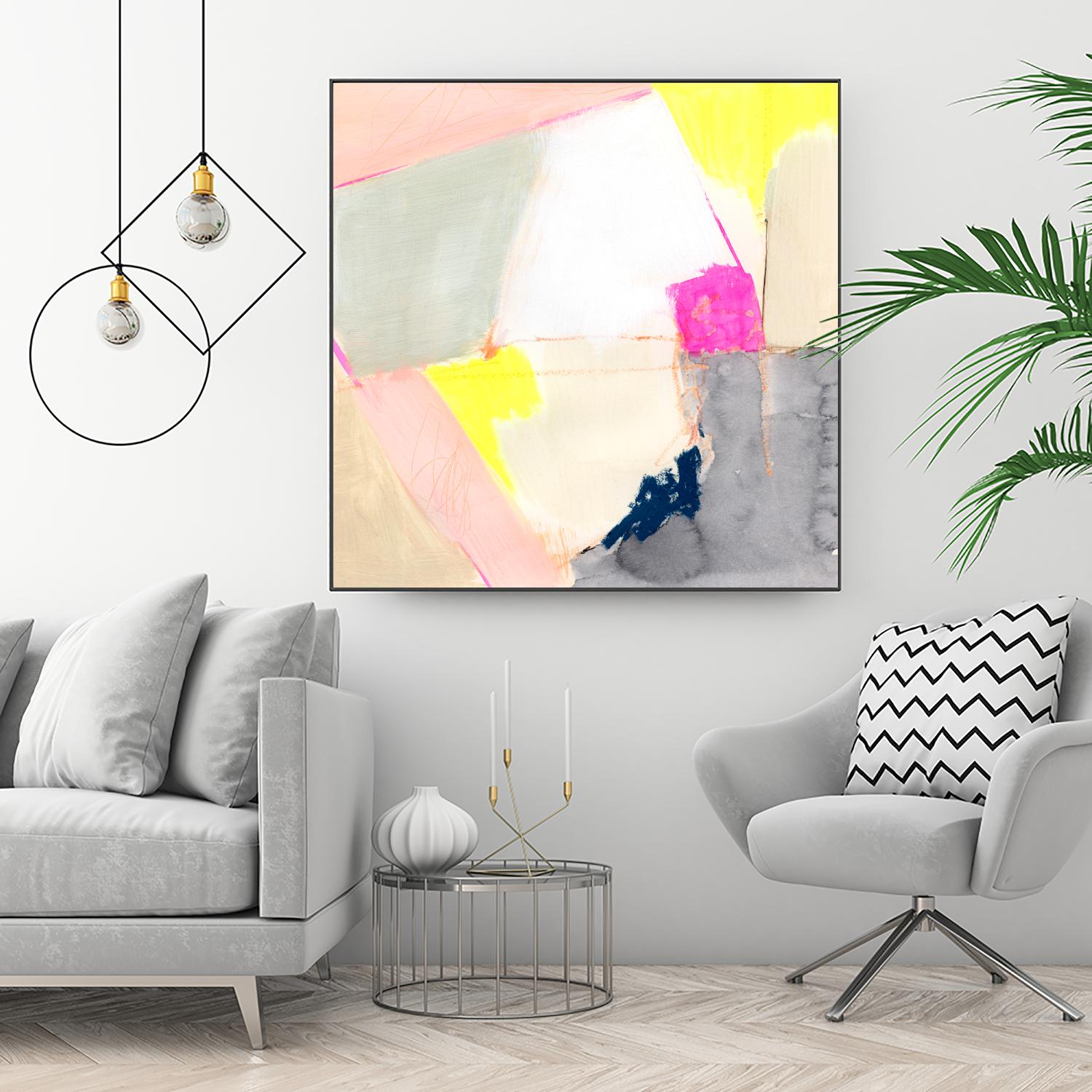 Hot Pink Patch II by Victoria Barnes on GIANT ART - beige abstract abstract