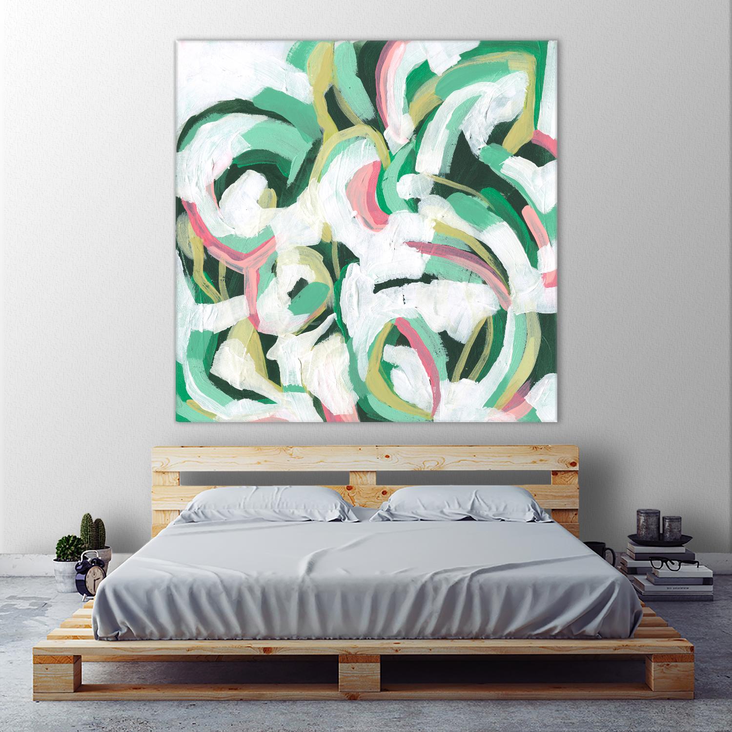 Mint Billows II by June Vess on GIANT ART - pink  abstract abstract