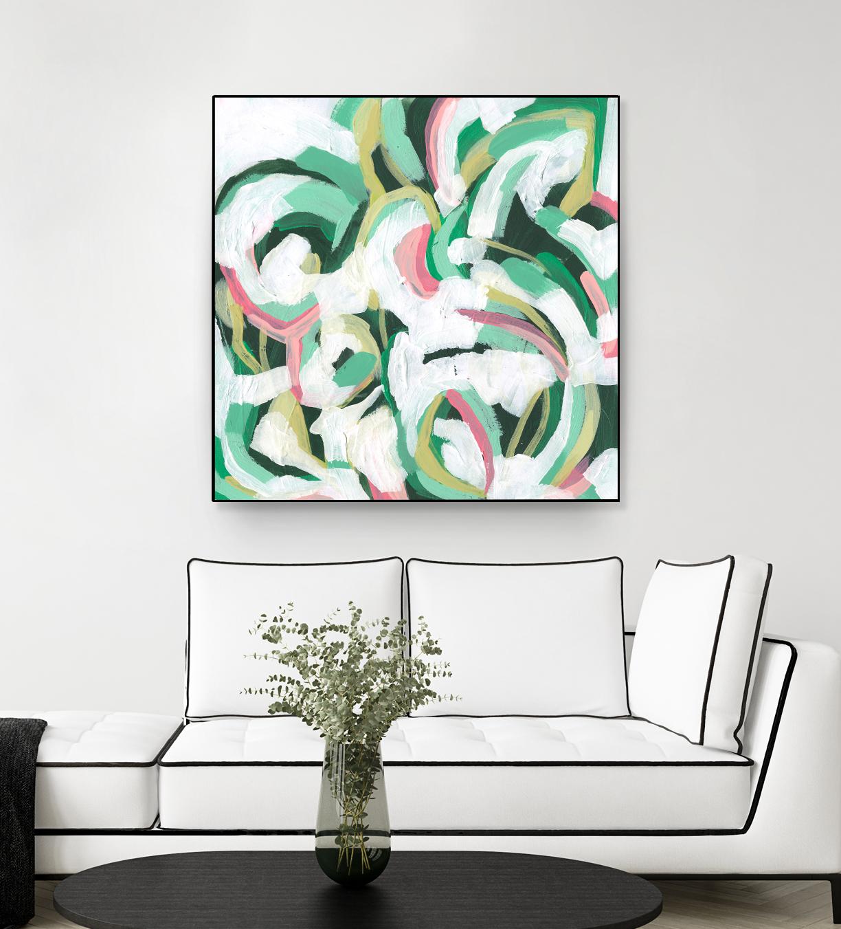 Mint Billows II by June Vess on GIANT ART - pink  abstract abstract