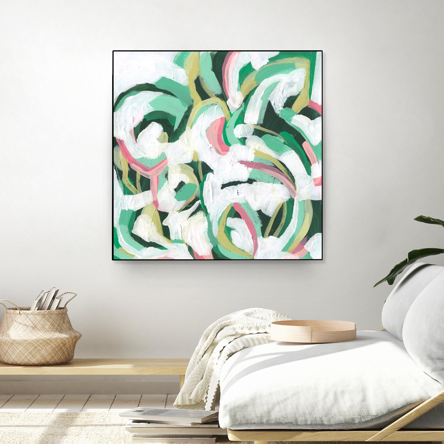 Mint Billows II by June Vess on GIANT ART - pink  abstract abstract