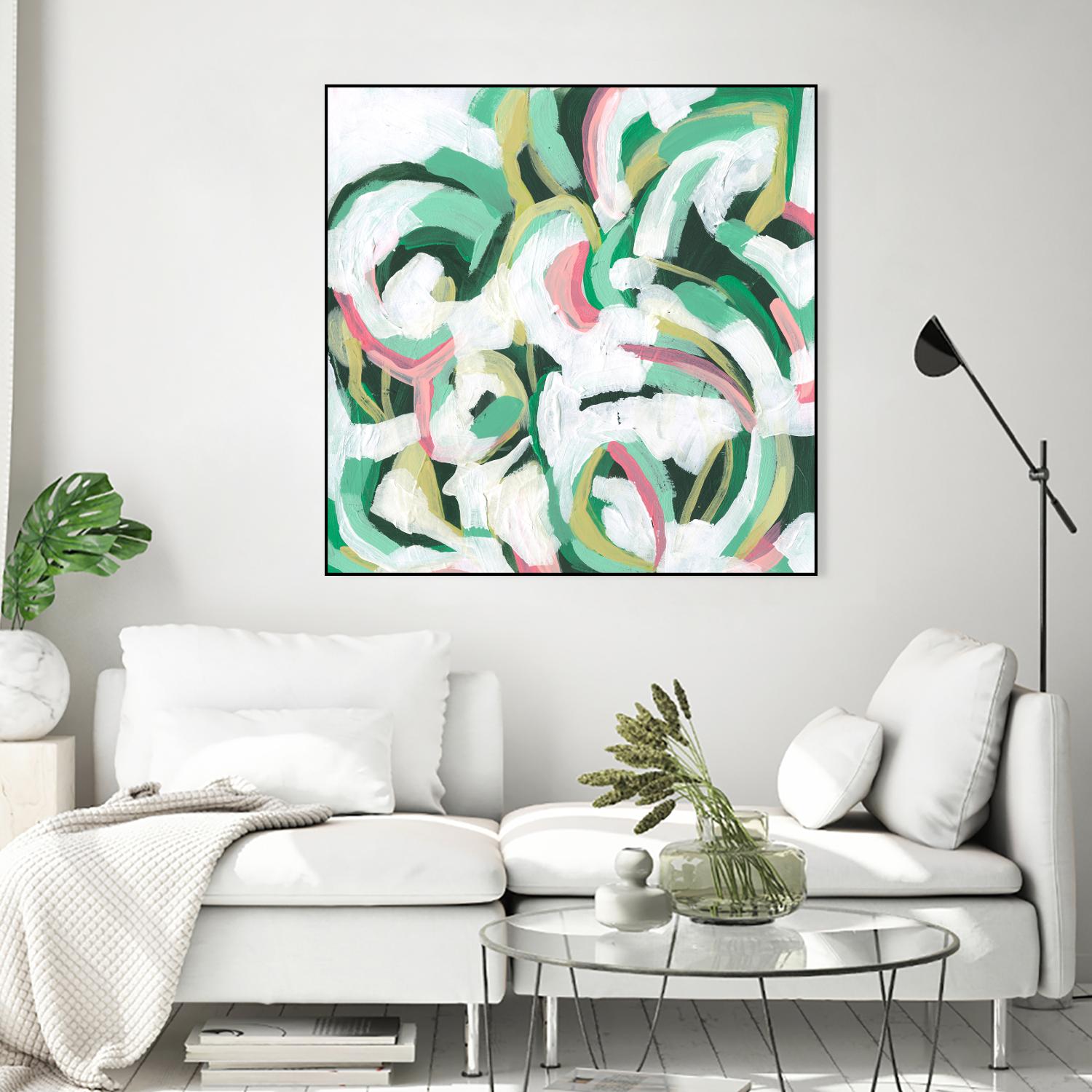 Mint Billows II by June Vess on GIANT ART - pink  abstract abstract