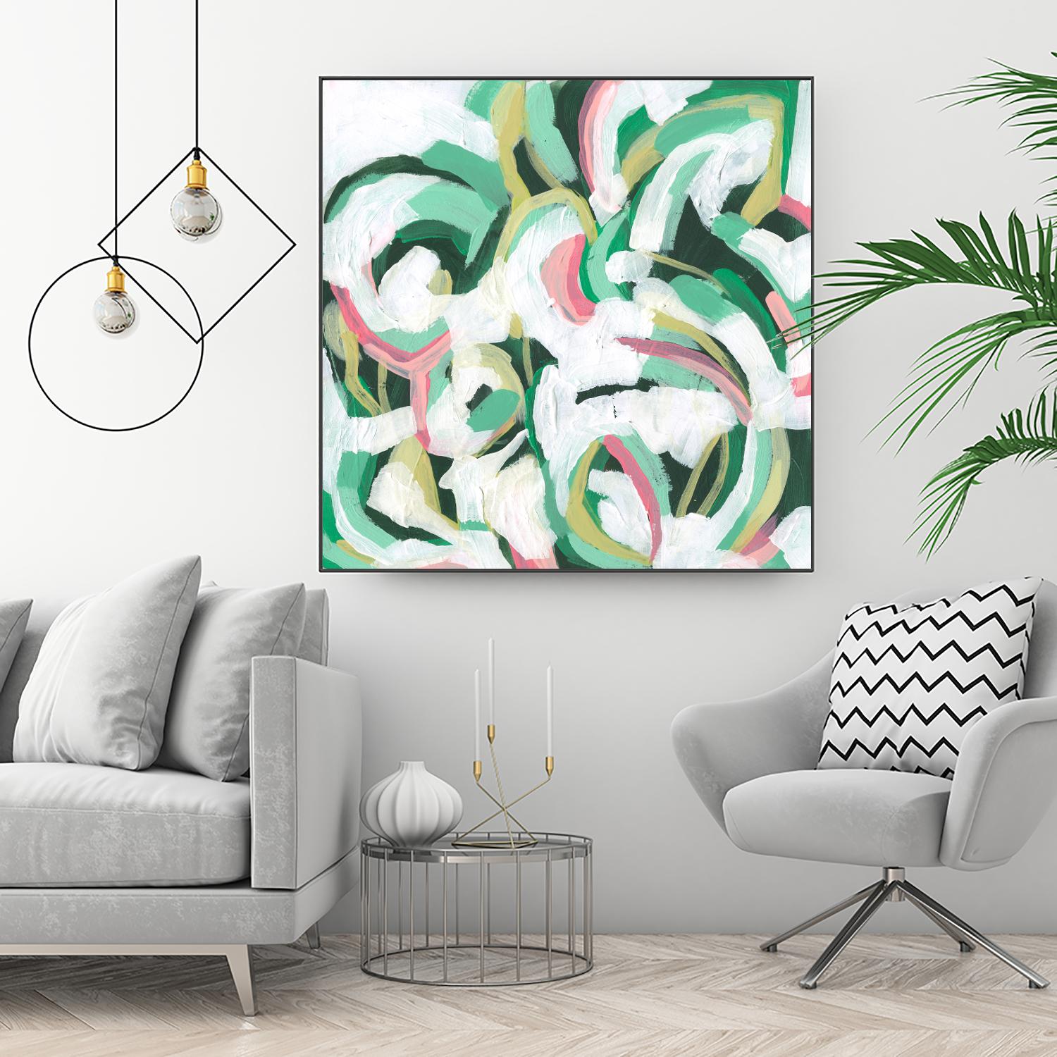 Mint Billows II by June Vess on GIANT ART - pink  abstract abstract