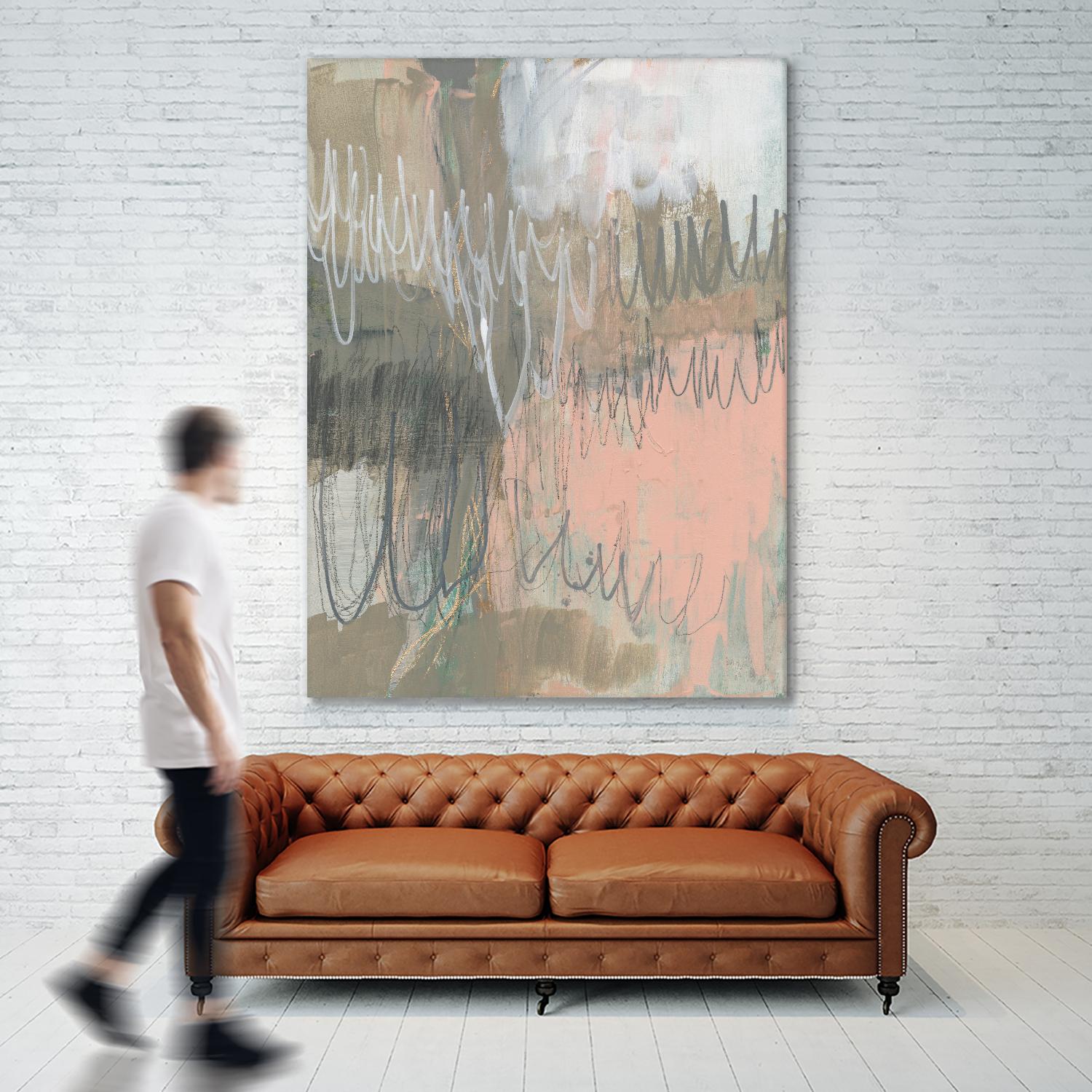 Twombly Script I by Jennifer Goldberger on GIANT ART - beige abstract abstract