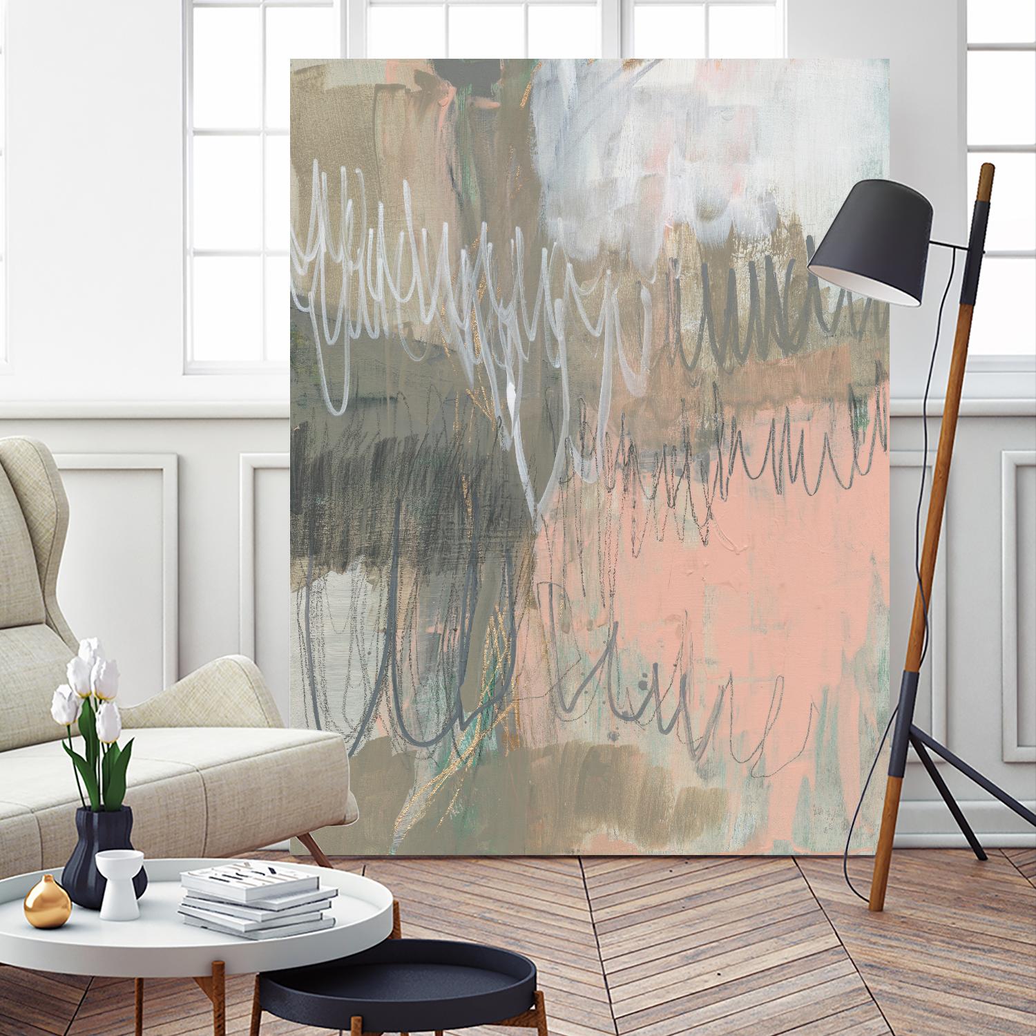 Twombly Script I by Jennifer Goldberger on GIANT ART - beige abstract abstract