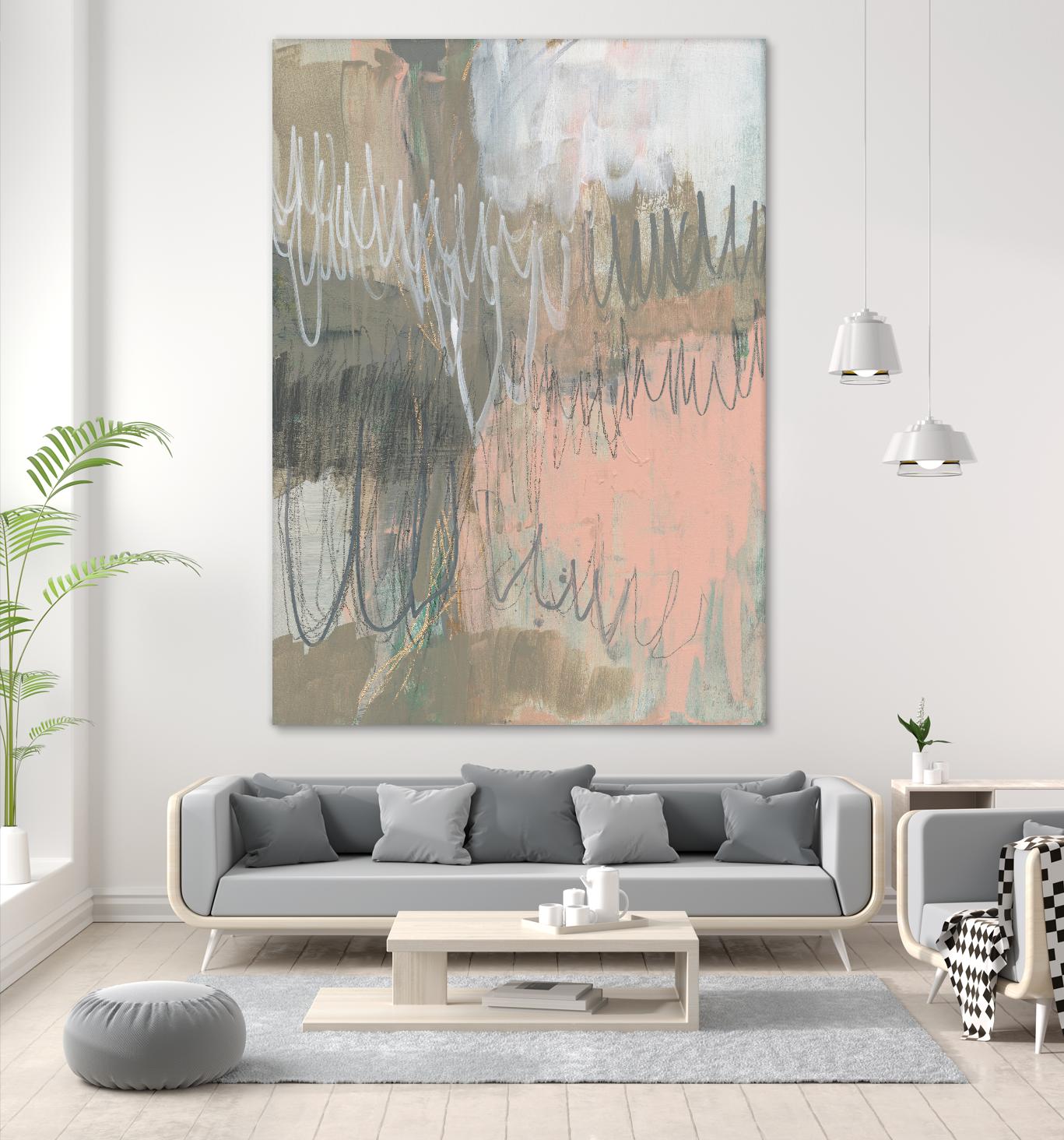 Twombly Script I by Jennifer Goldberger on GIANT ART - beige abstract abstract