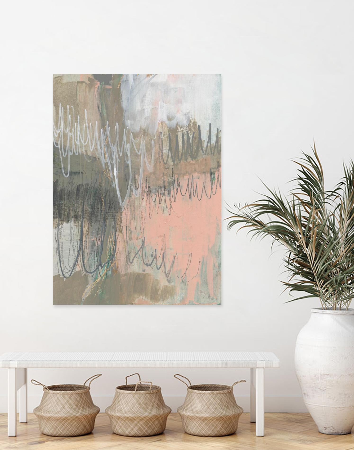 Twombly Script I by Jennifer Goldberger on GIANT ART - beige abstract abstract