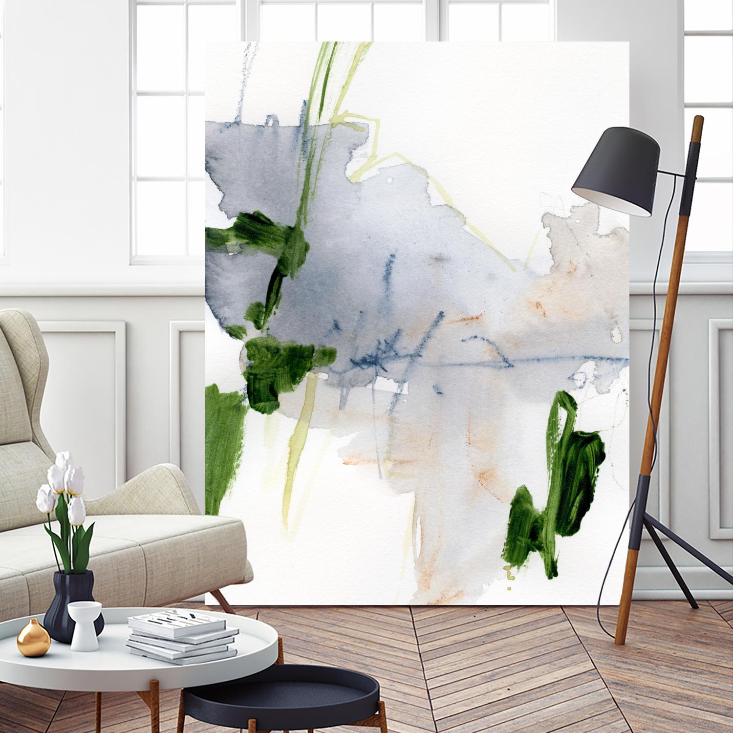 Green and Grey I by Victoria Barnes on GIANT ART - orange abstract abstract