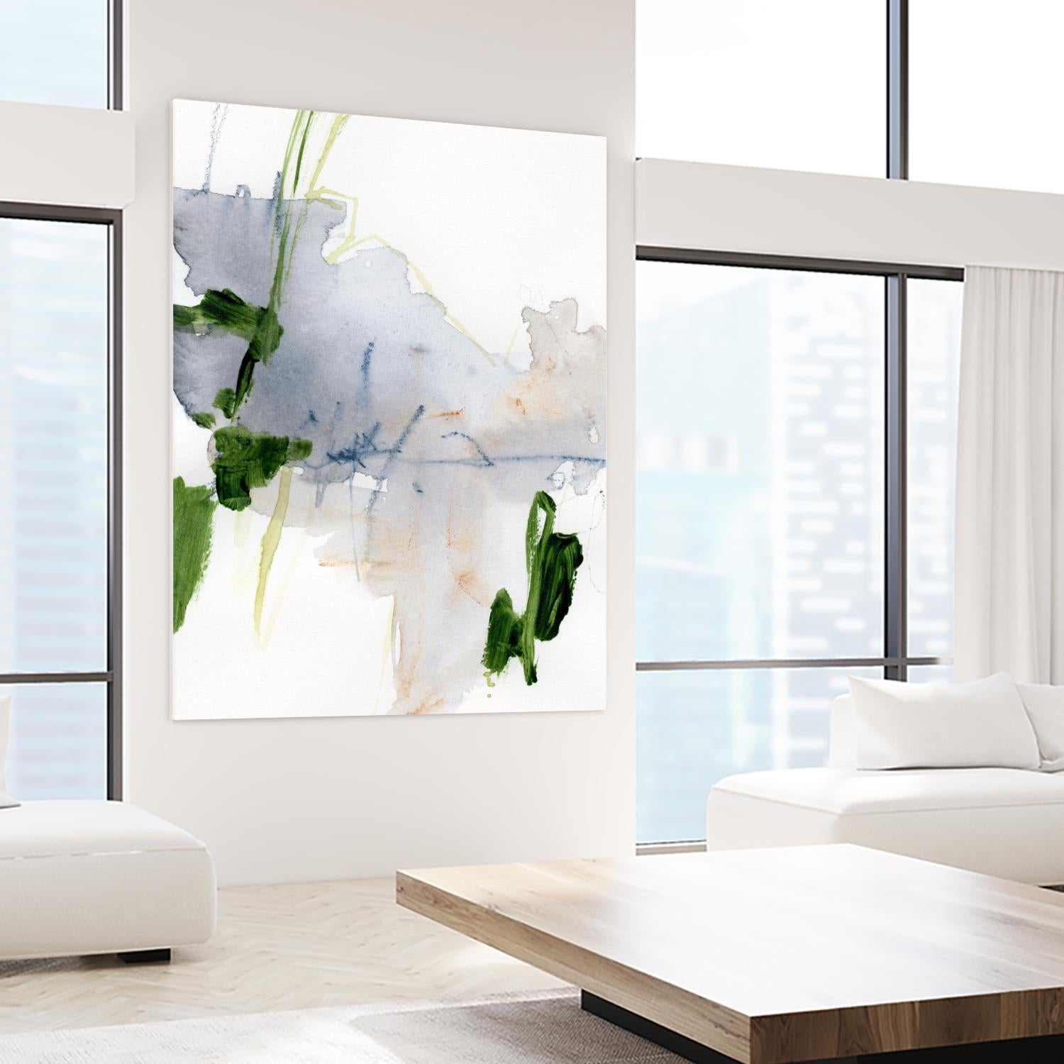 Green and Grey I by Victoria Barnes on GIANT ART - orange abstract abstract