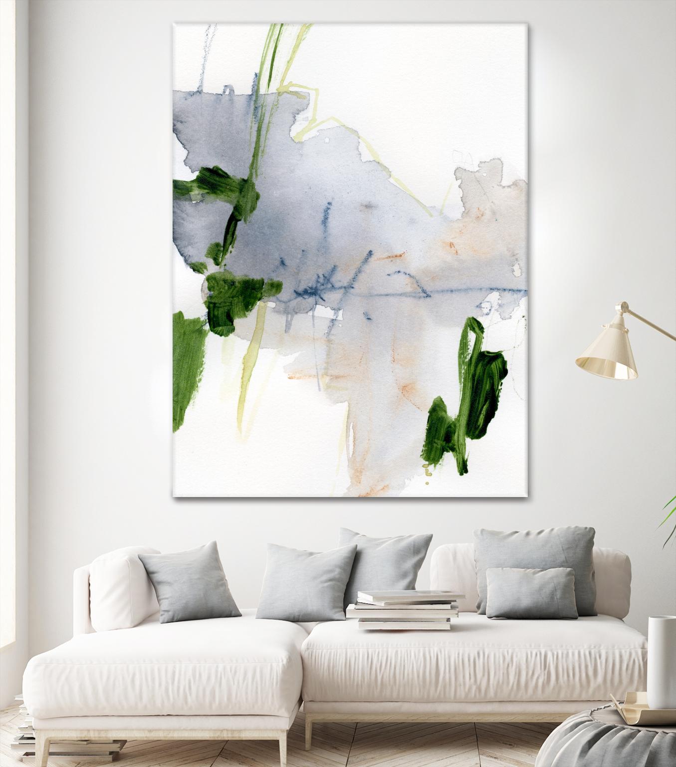 Green and Grey I by Victoria Barnes on GIANT ART - orange abstract abstract