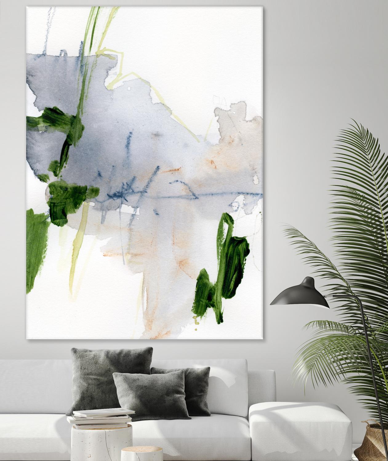 Green and Grey I by Victoria Barnes on GIANT ART - orange abstract abstract