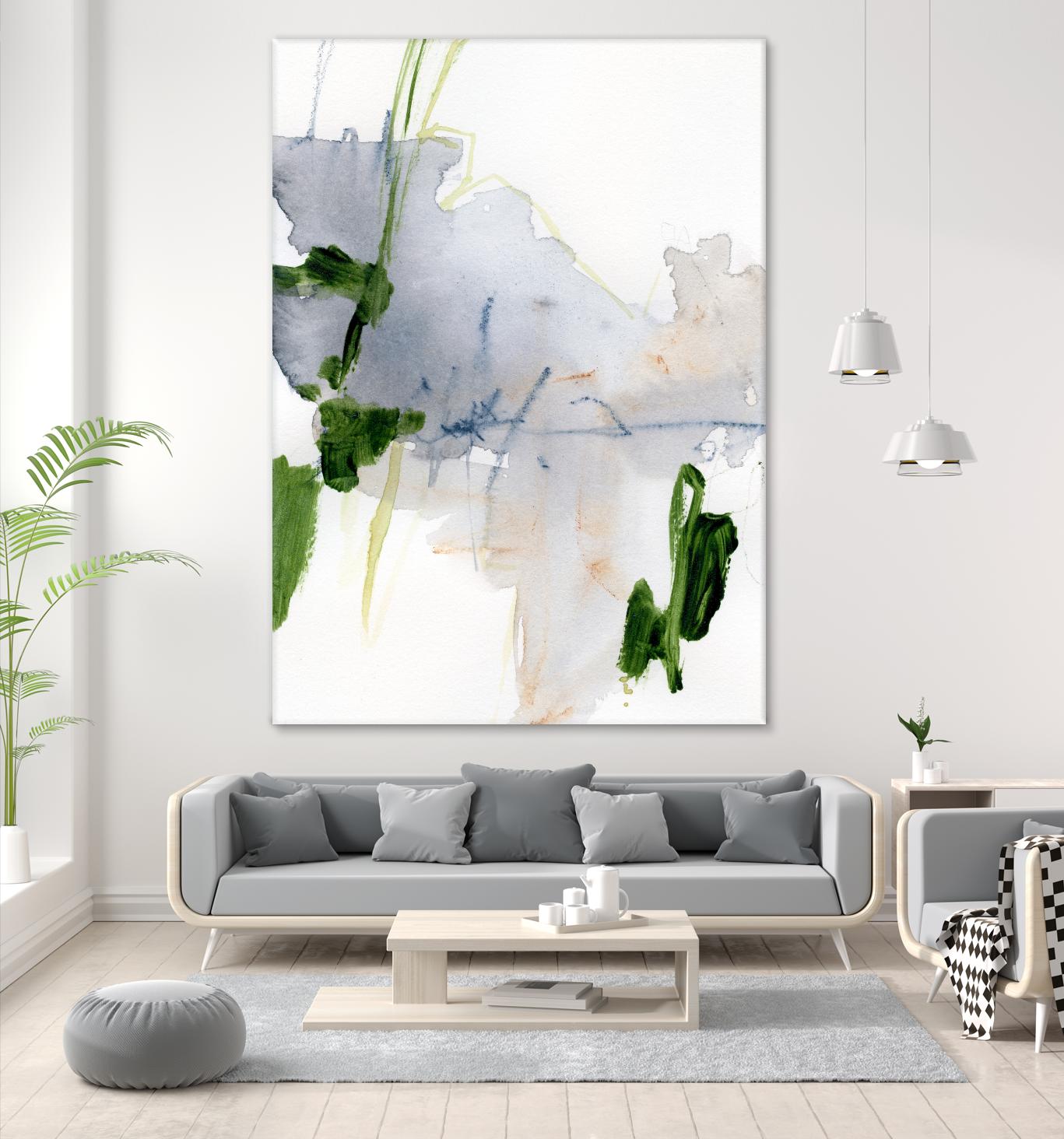 Green and Grey I by Victoria Barnes on GIANT ART - orange abstract abstract