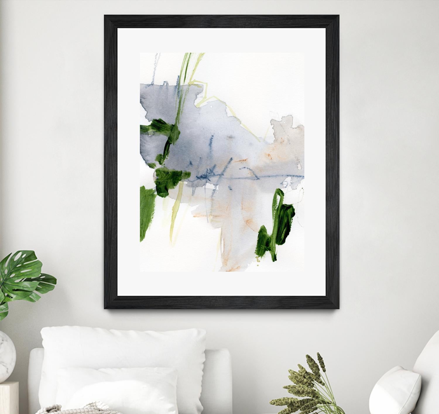 Green and Grey I by Victoria Barnes on GIANT ART - orange abstract abstract