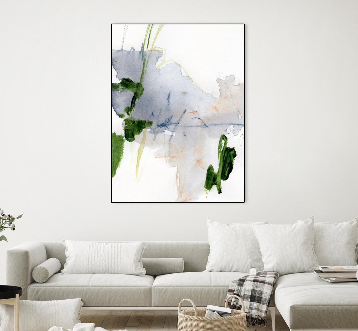 Green and Grey I by Victoria Barnes on GIANT ART - orange abstract abstract