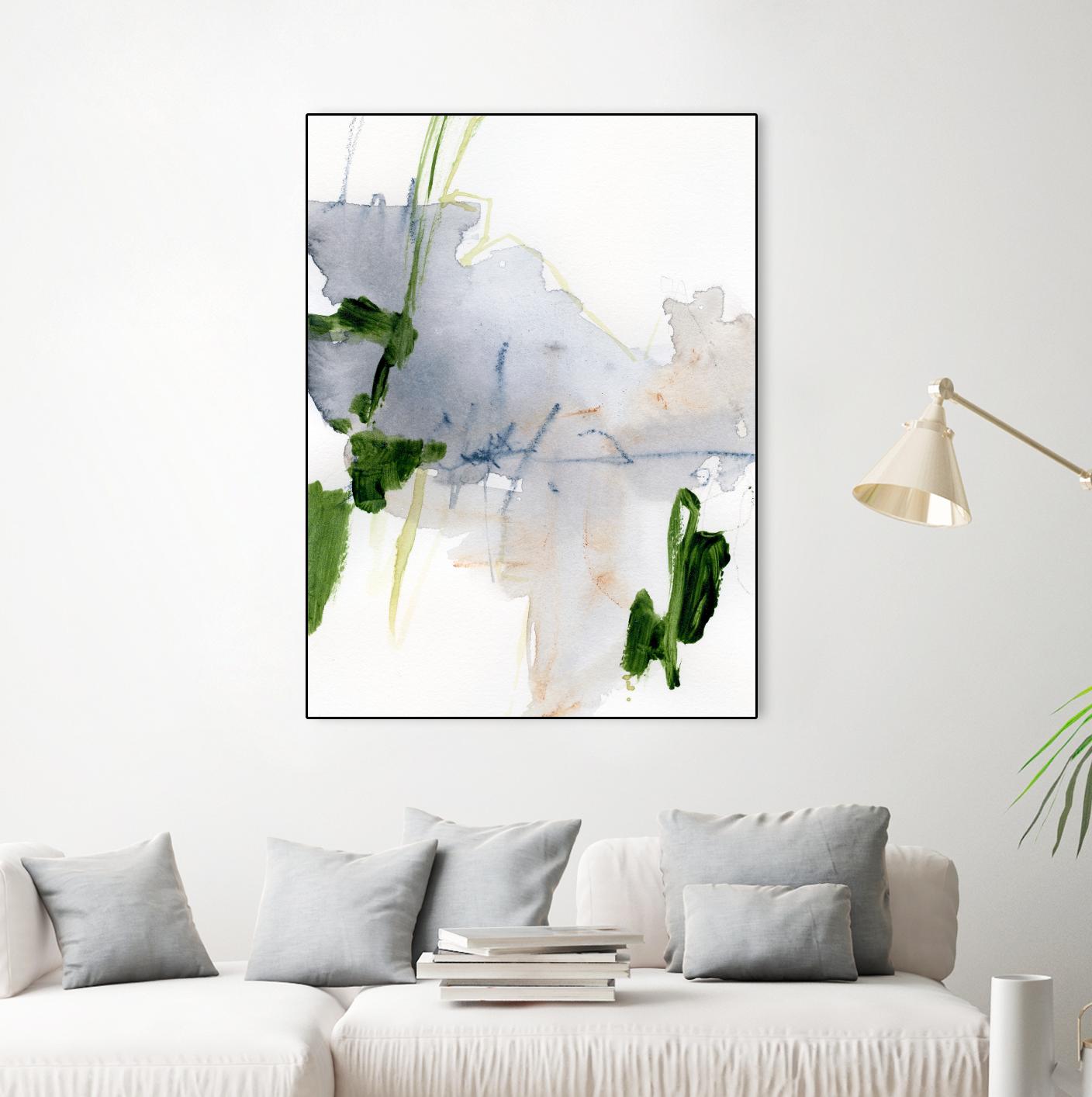 Green and Grey I by Victoria Barnes on GIANT ART - orange abstract abstract