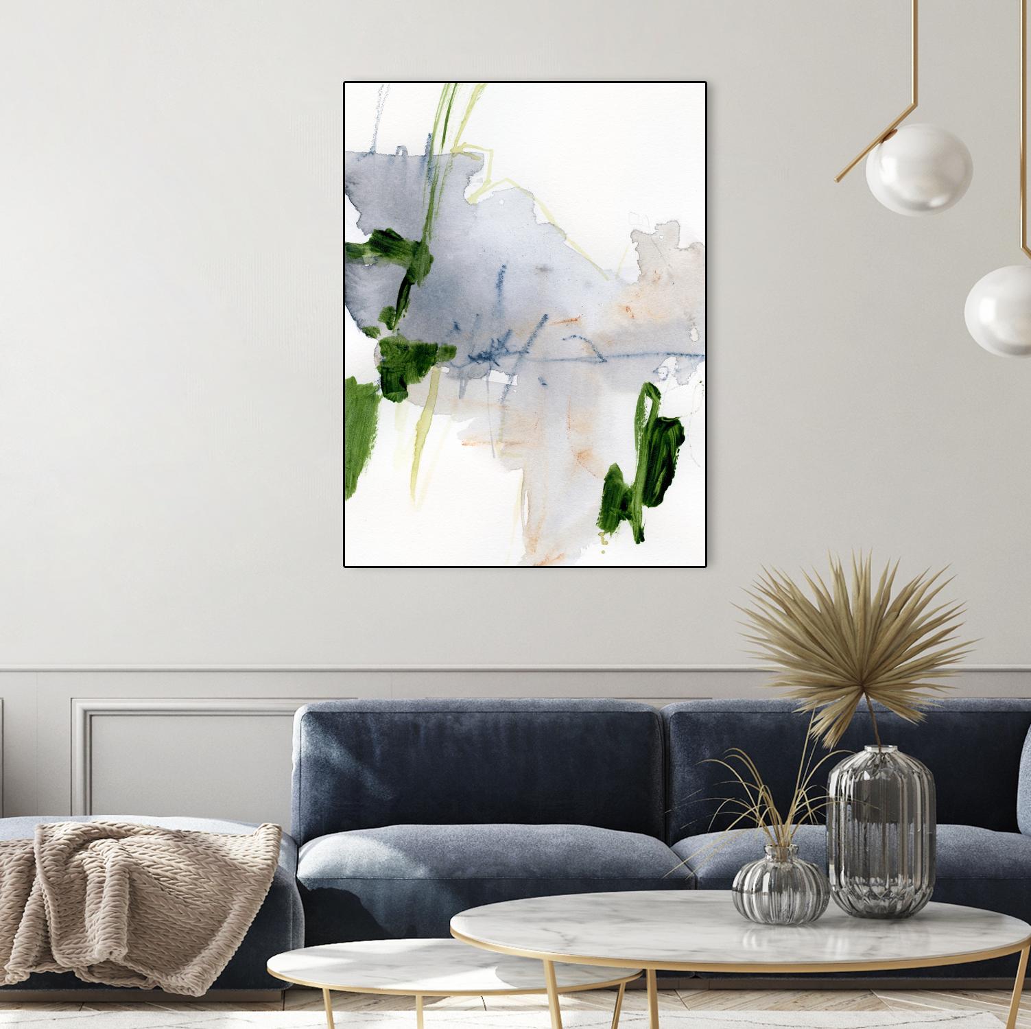 Green and Grey I by Victoria Barnes on GIANT ART - orange abstract abstract