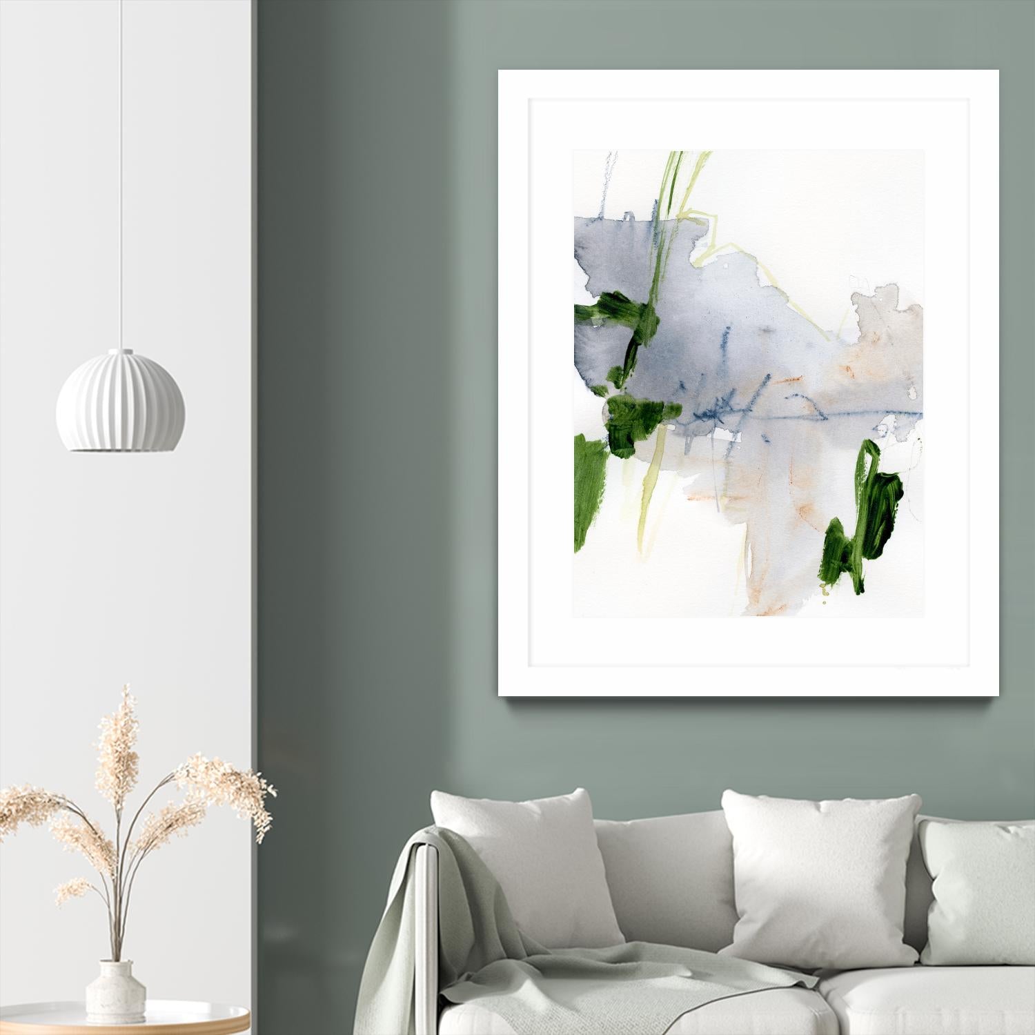 Green and Grey I by Victoria Barnes on GIANT ART - orange abstract abstract