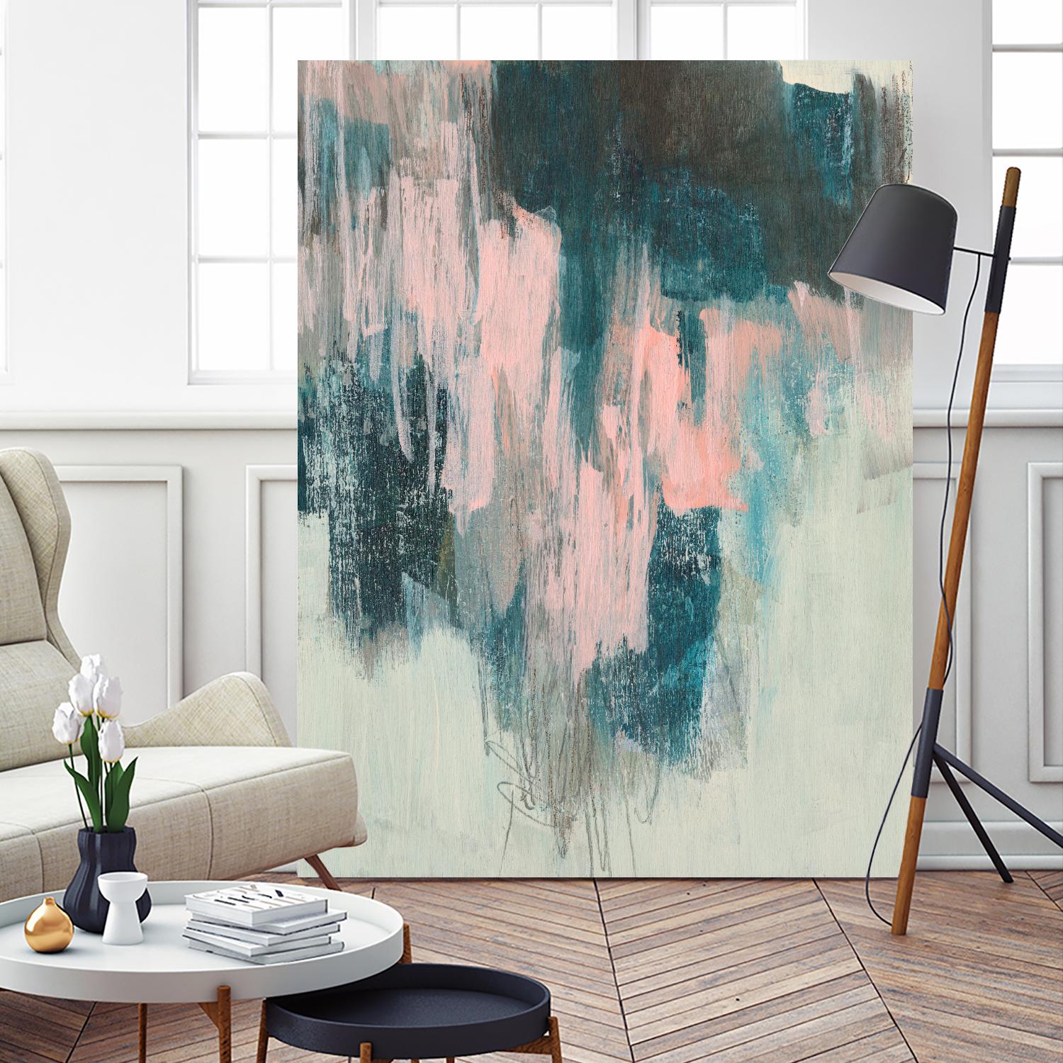 Blush Cascade II by Jennifer Goldberger on GIANT ART - beige abstract abstract