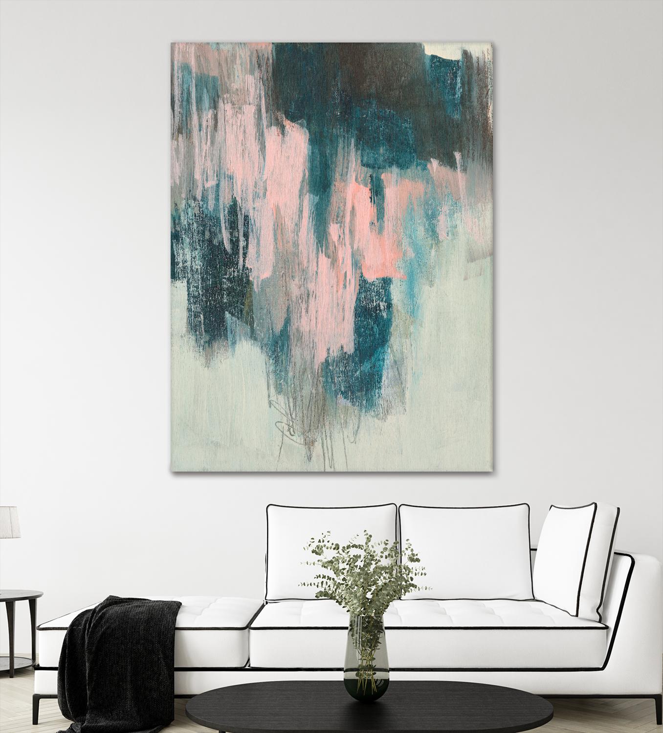 Blush Cascade II by Jennifer Goldberger on GIANT ART - beige abstract abstract