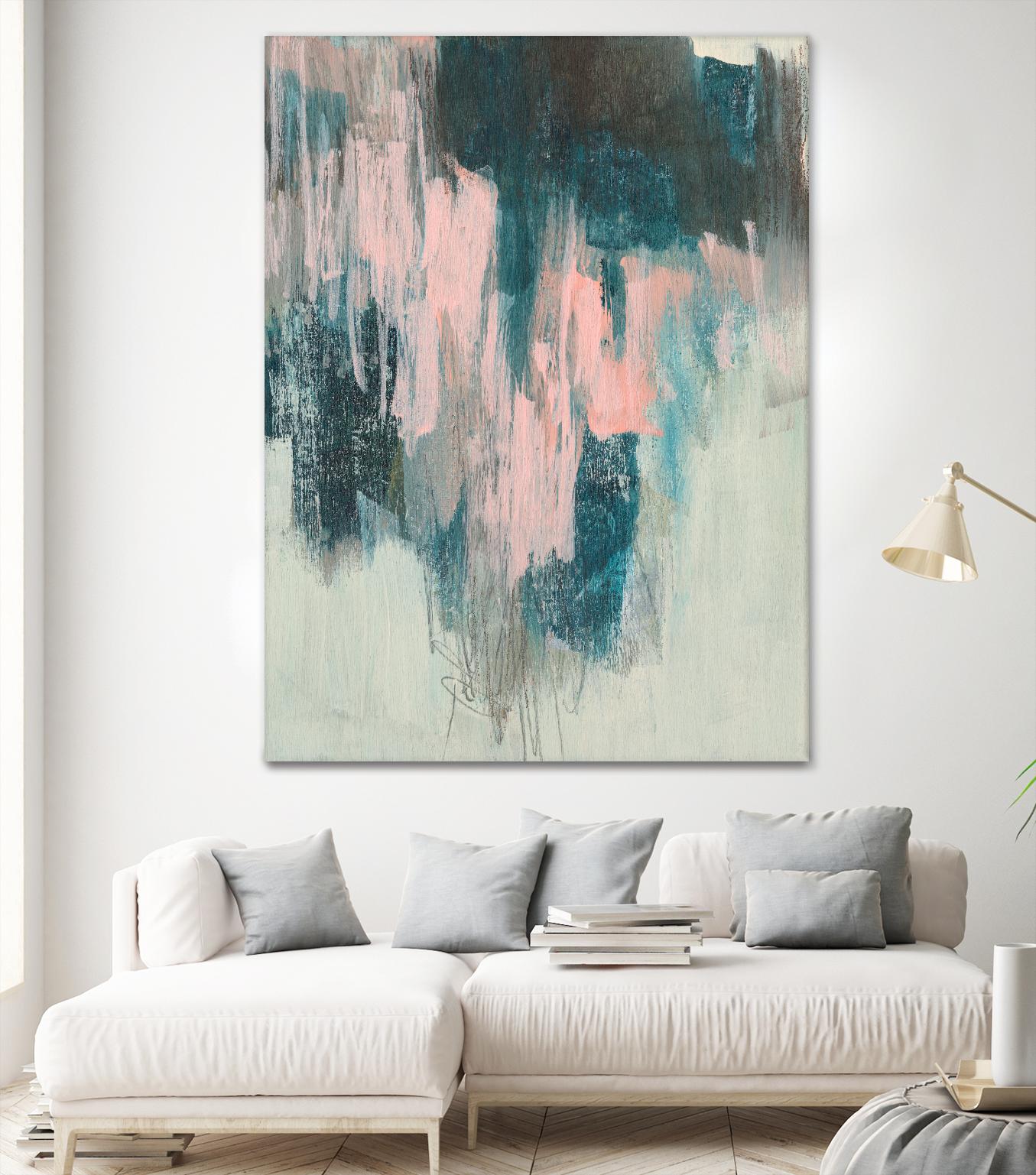Blush Cascade II by Jennifer Goldberger on GIANT ART - beige abstract abstract