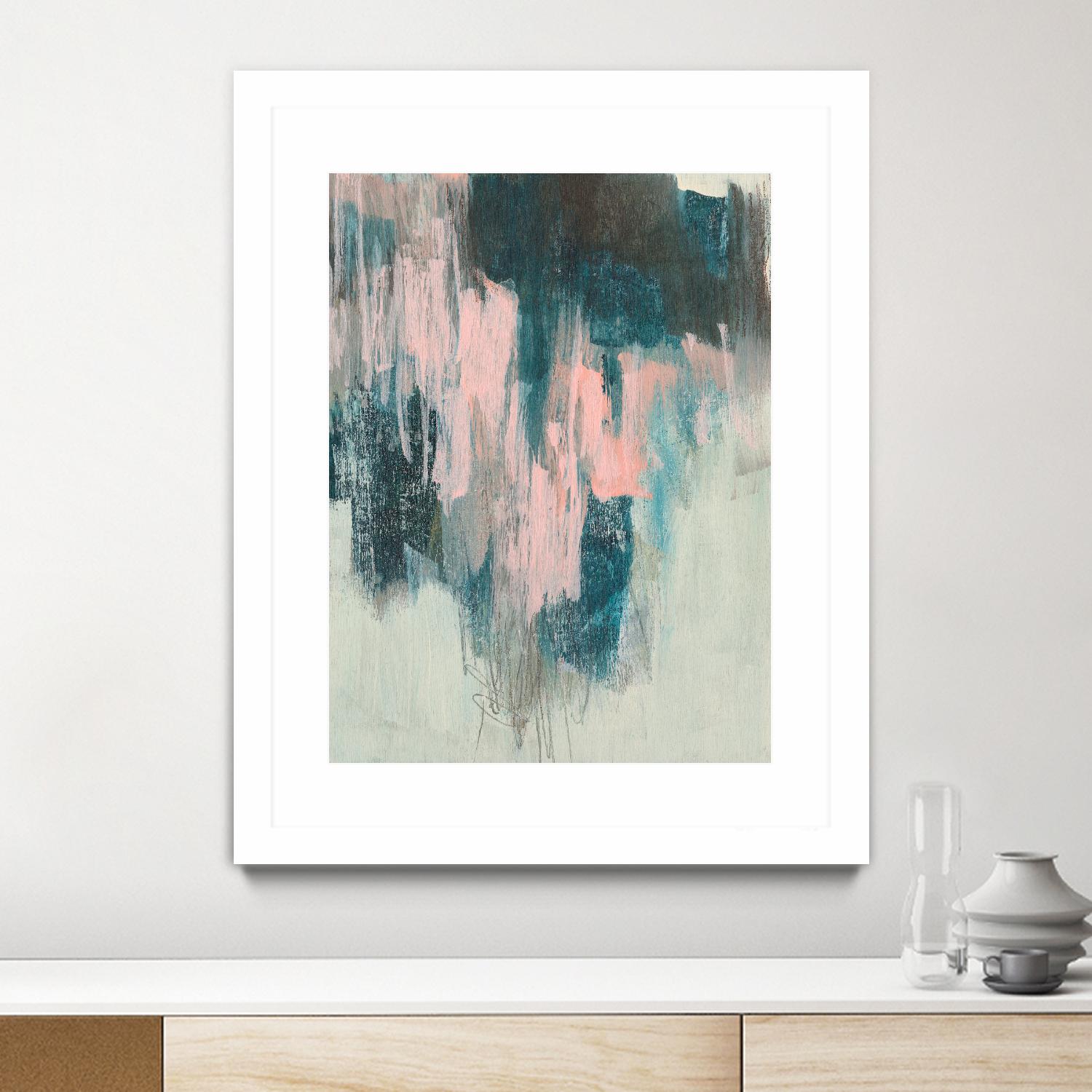 Blush Cascade II by Jennifer Goldberger on GIANT ART - beige abstract abstract