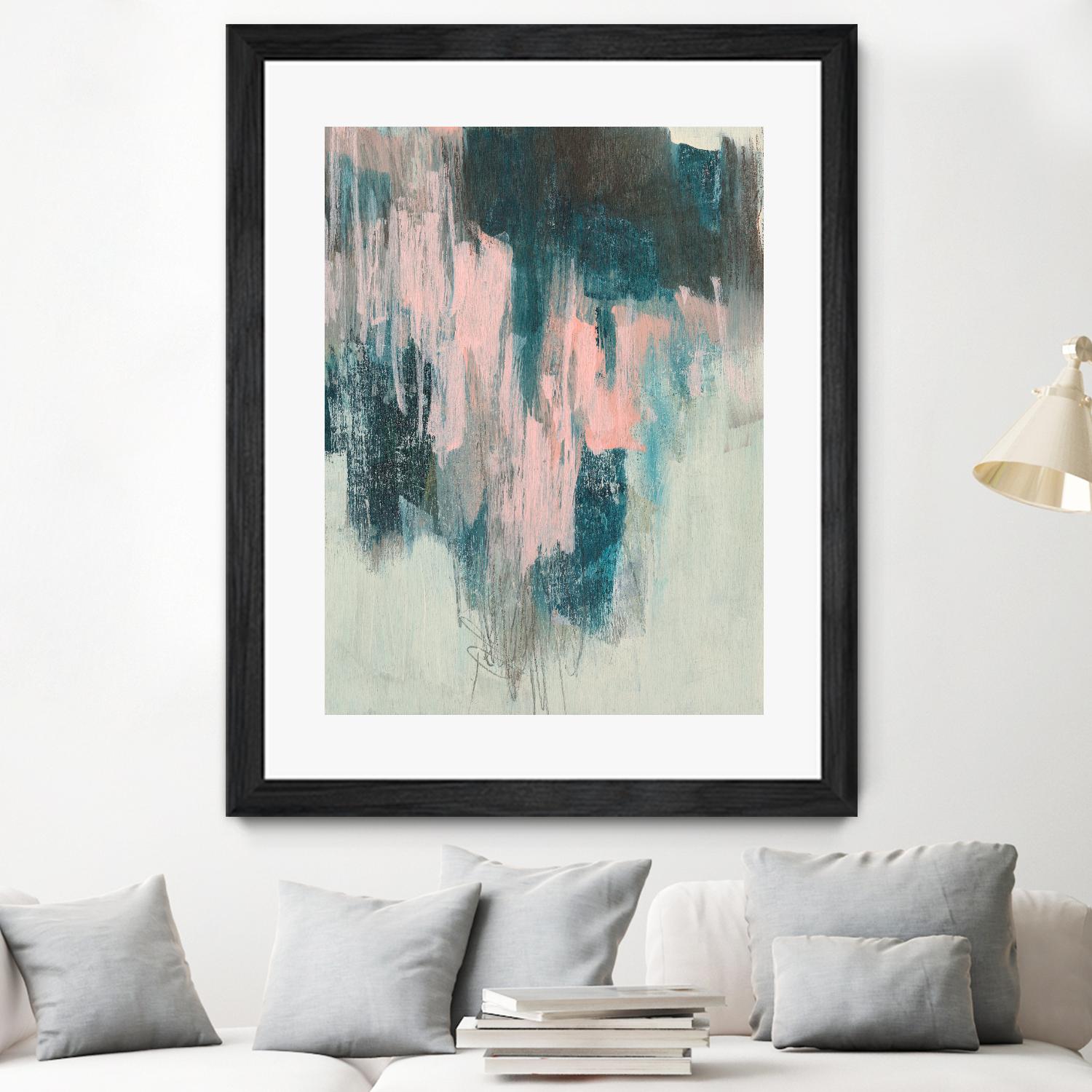 Blush Cascade II by Jennifer Goldberger on GIANT ART - beige abstract abstract