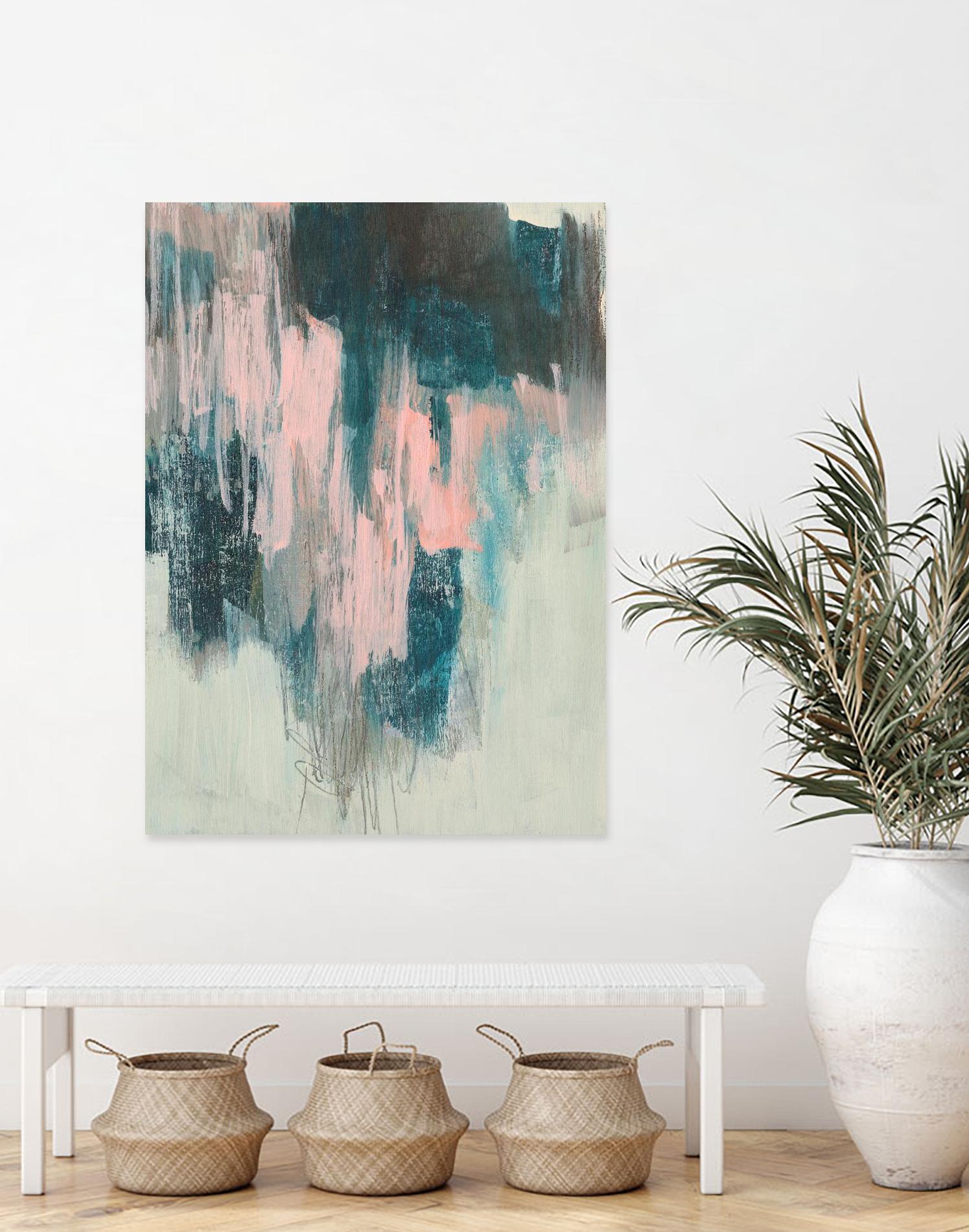 Blush Cascade II by Jennifer Goldberger on GIANT ART - beige abstract abstract