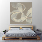 White Ribbon on Beige II by Jennifer Goldberger on GIANT ART - beige abstract