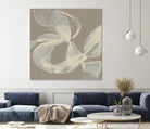 White Ribbon on Beige II by Jennifer Goldberger on GIANT ART - beige abstract