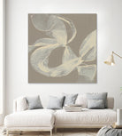 White Ribbon on Beige II by Jennifer Goldberger on GIANT ART - beige abstract