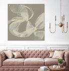 White Ribbon on Beige II by Jennifer Goldberger on GIANT ART - beige abstract
