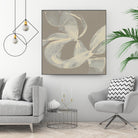 White Ribbon on Beige II by Jennifer Goldberger on GIANT ART - beige abstract