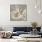 White Ribbon on Beige II by Jennifer Goldberger on GIANT ART - beige abstract