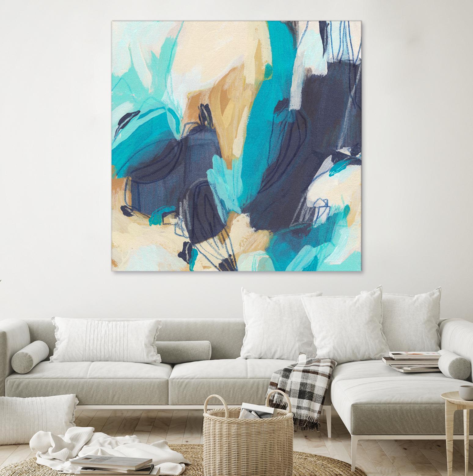 Blue Hive II by June Vess on GIANT ART - beige abstract abstract