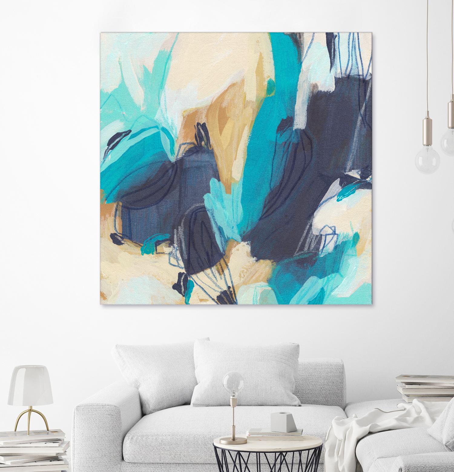 Blue Hive II by June Vess on GIANT ART - beige abstract abstract