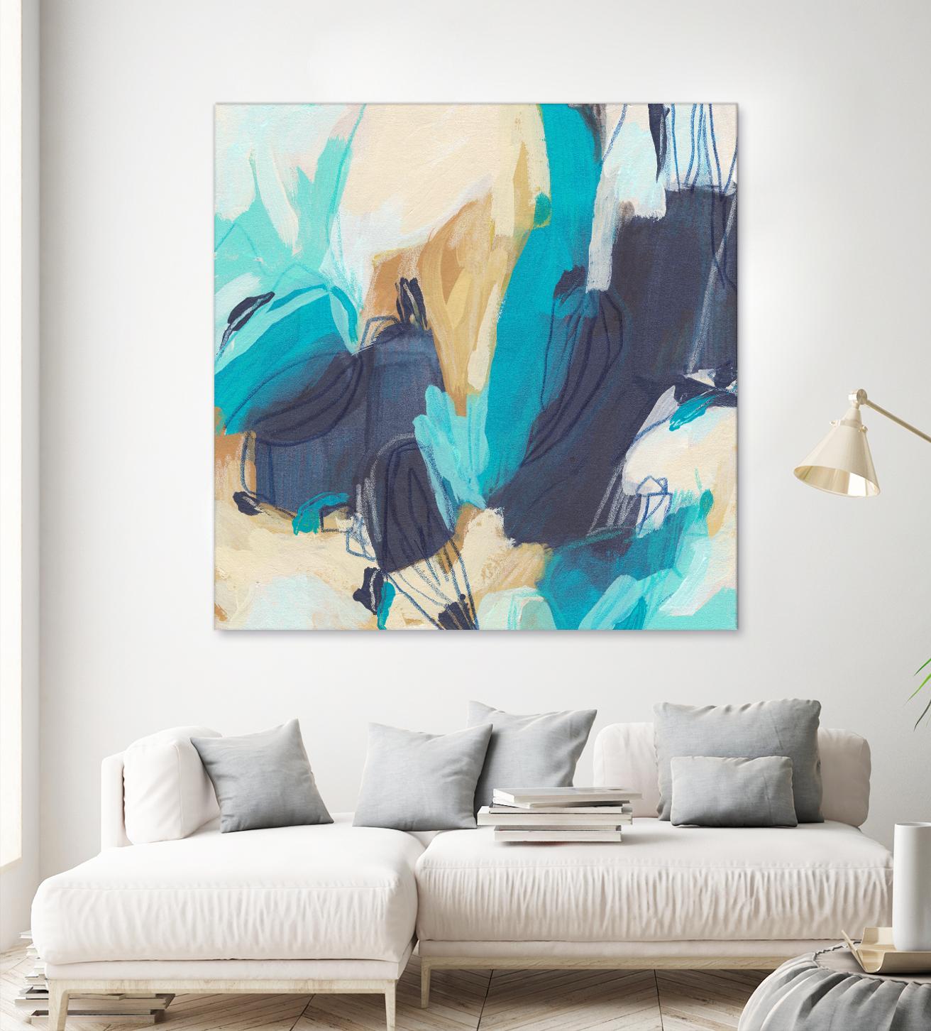 Blue Hive II by June Vess on GIANT ART - beige abstract abstract