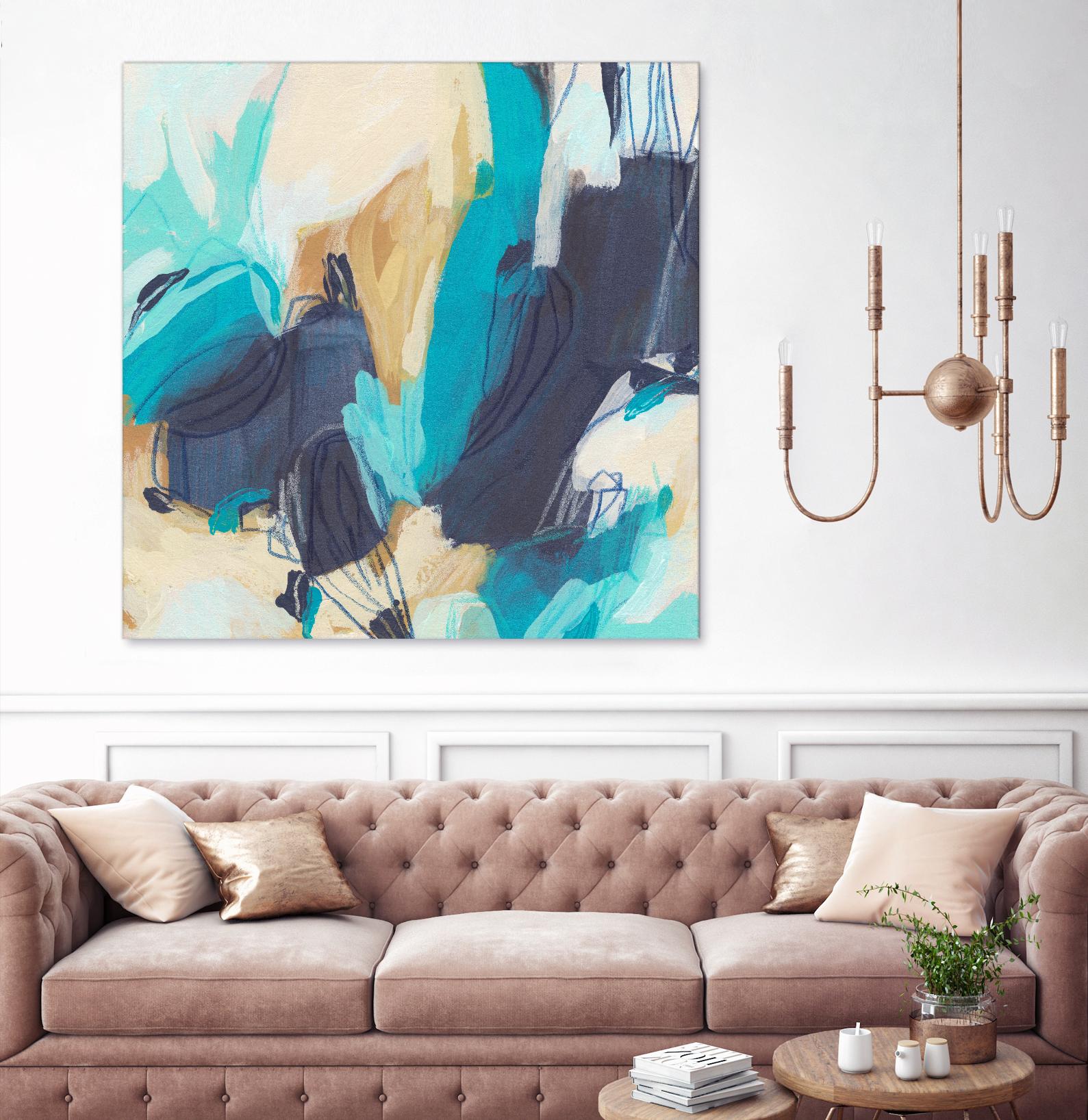 Blue Hive II by June Vess on GIANT ART - beige abstract abstract